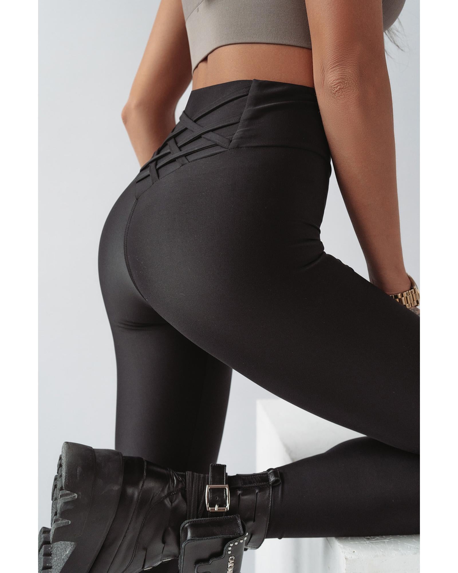 Azura Exchange Tummy Control High Waist Leggings - M 6