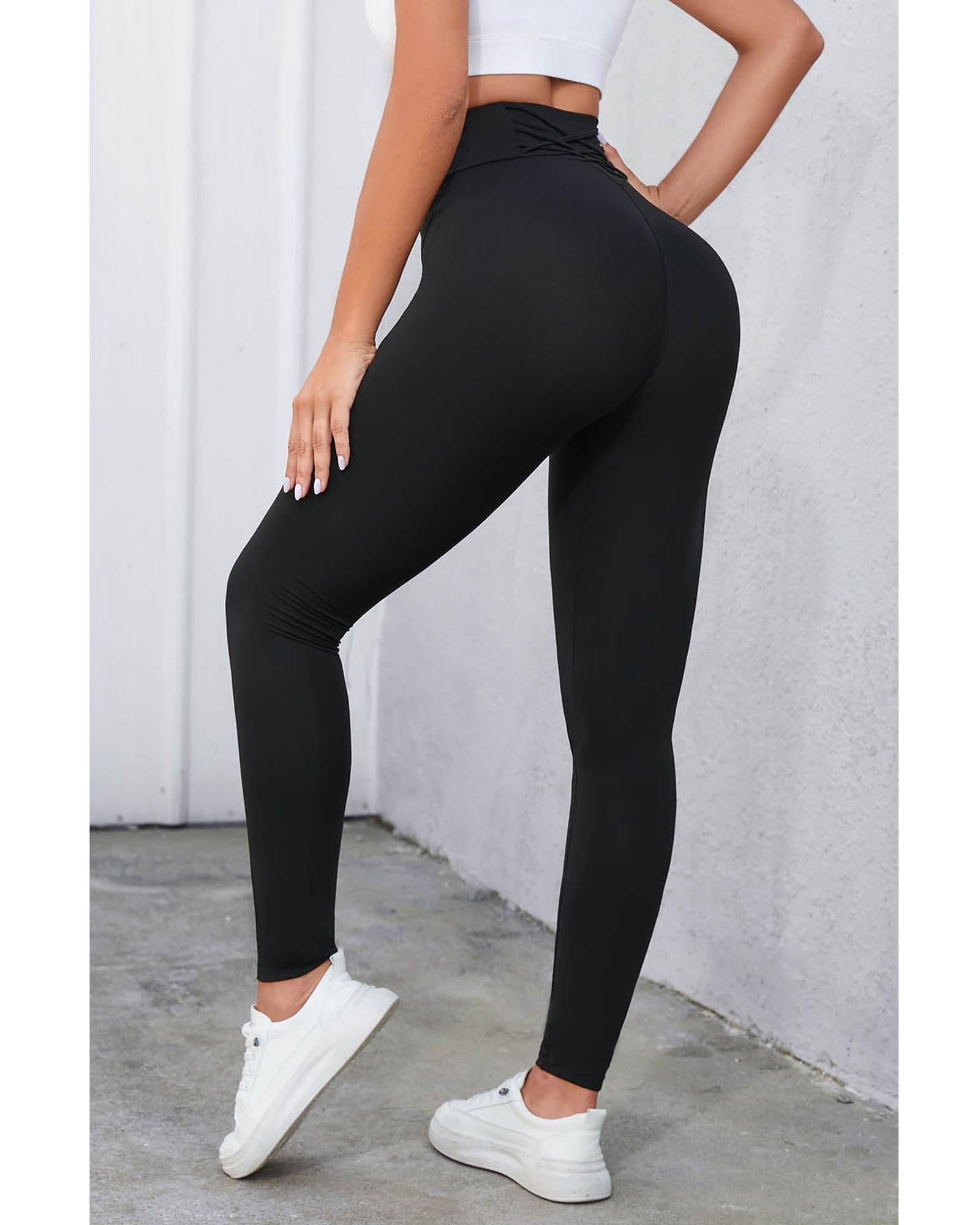 Azura Exchange Tummy Control High Waist Leggings - M 8