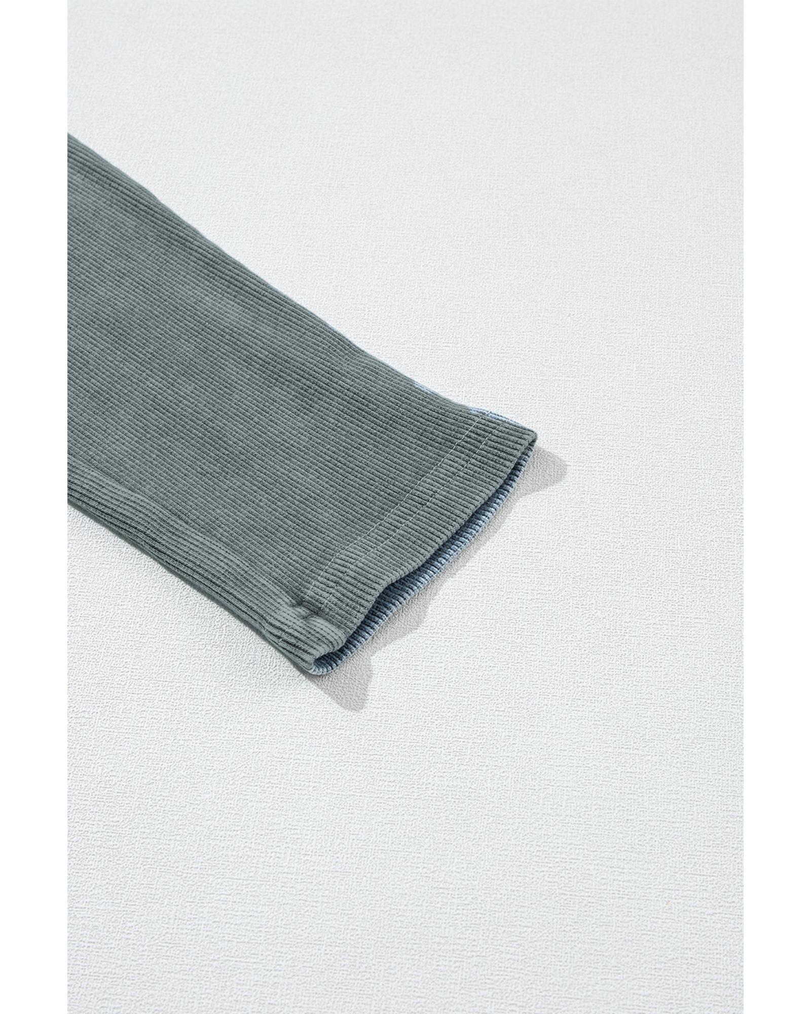 Dark Grey Vintage Wash Ribbed Leggings - S 7