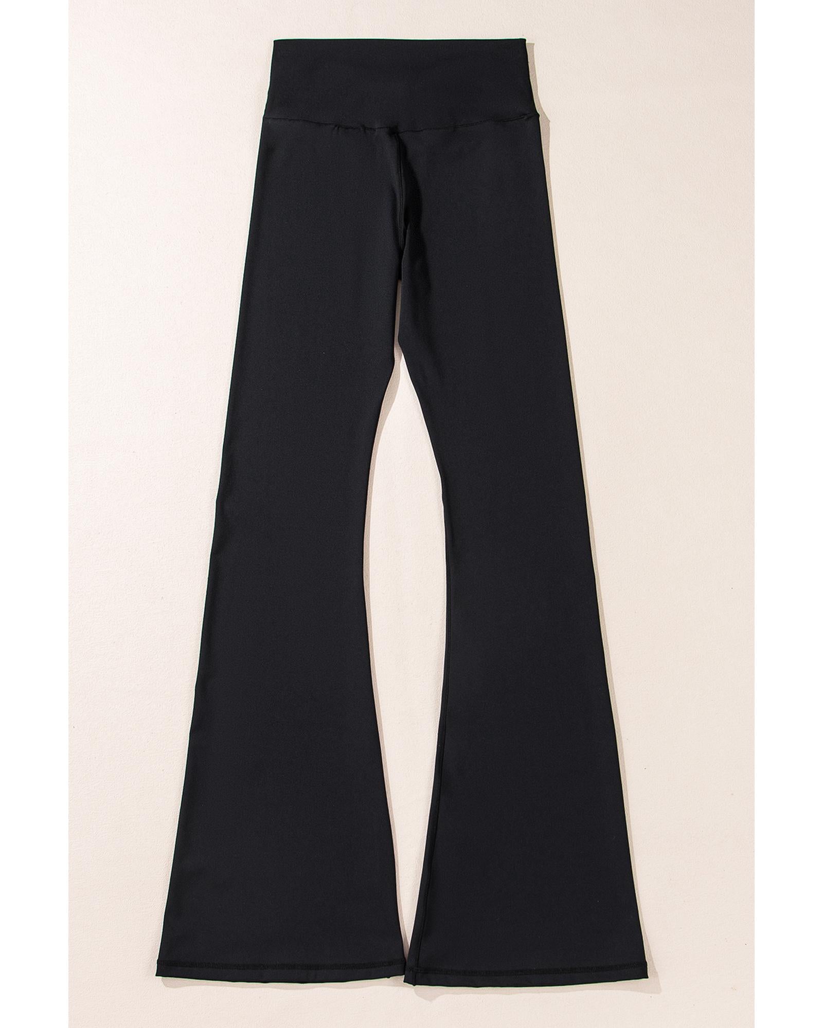 Black V Shape High Waist Flared Leggings - M 3