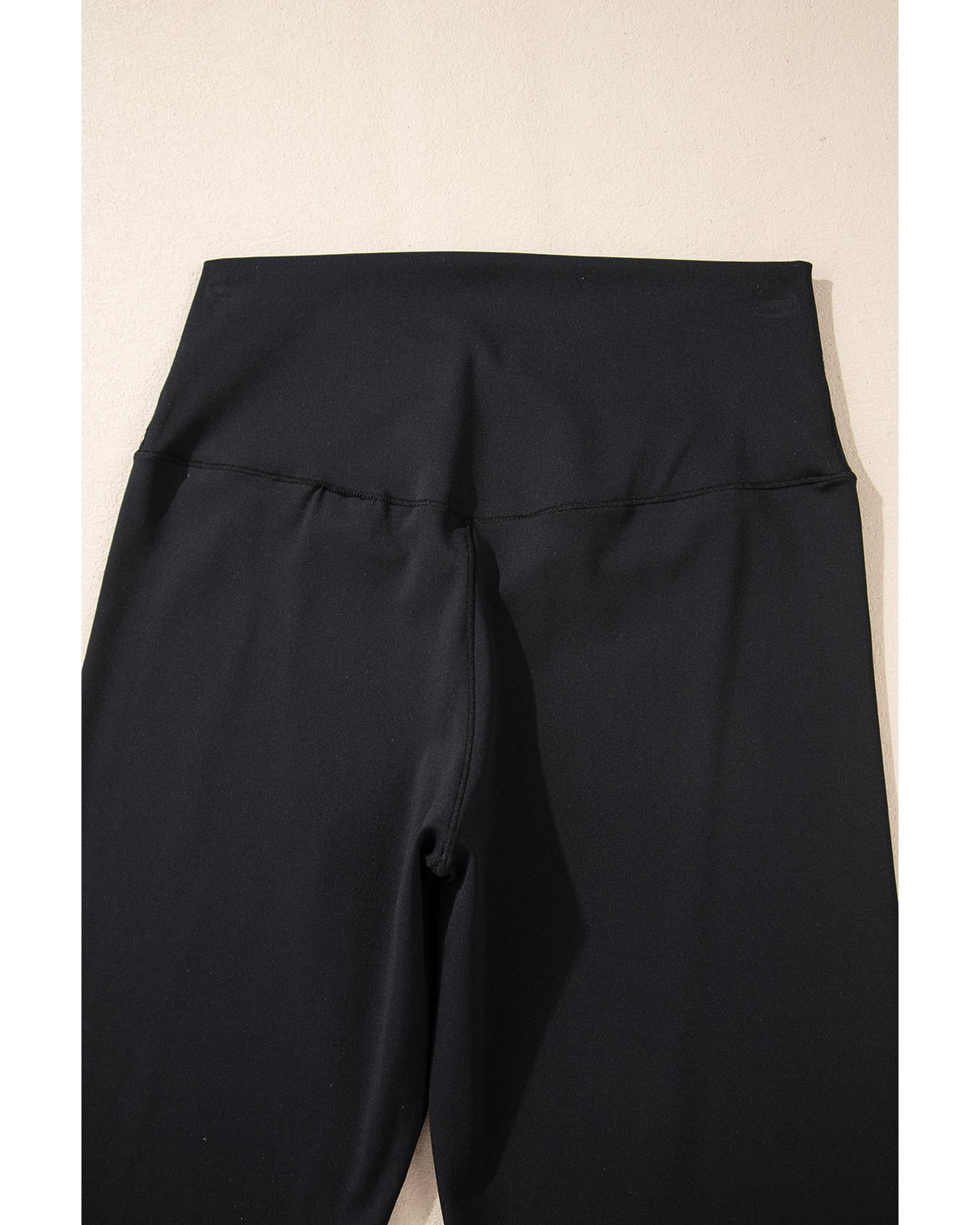 Black V Shape High Waist Flared Leggings - M 4