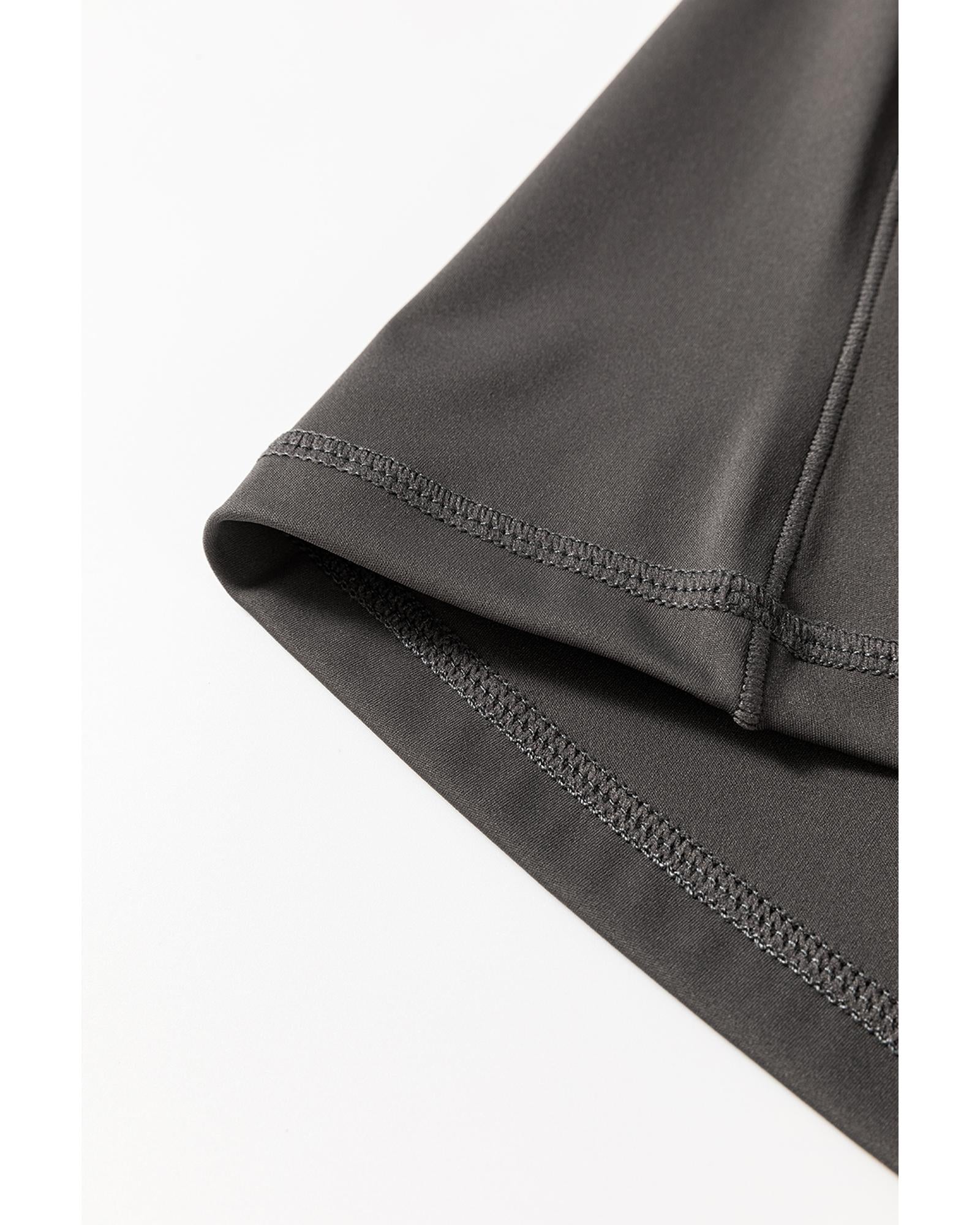 Dark Grey V Shape High Waist Flared Leggings - L