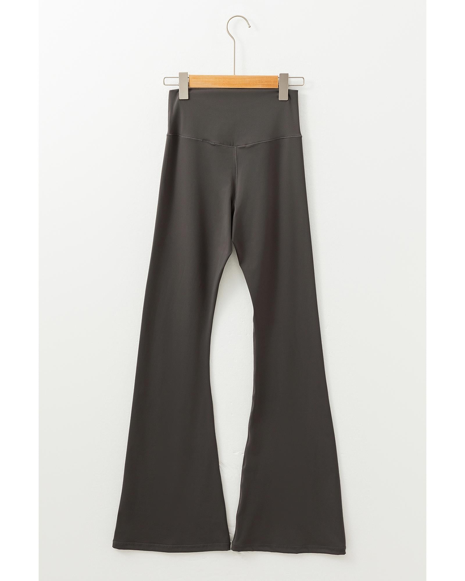 Dark Grey V Shape High Waist Flared Leggings - L 3