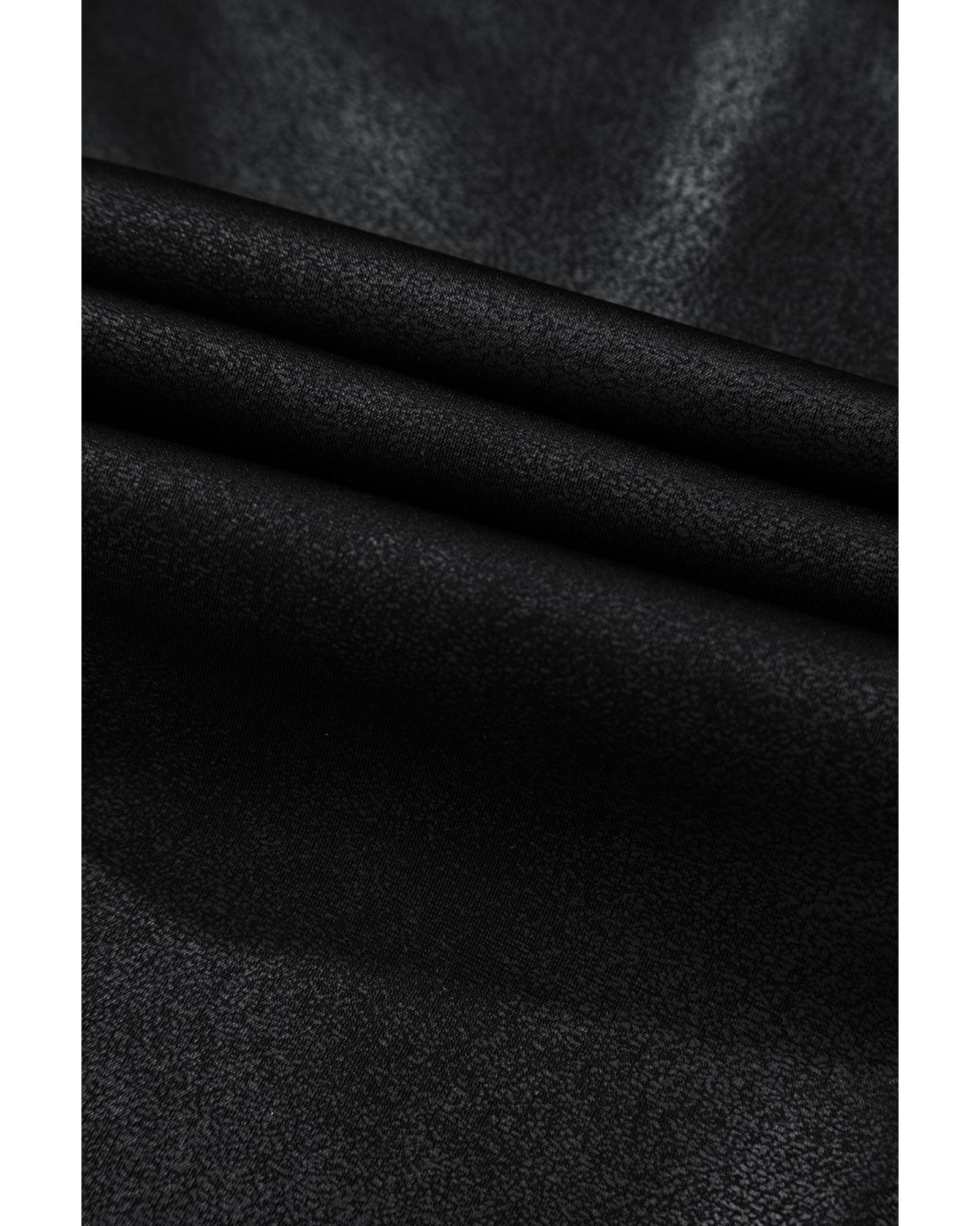 Black V Crossover High Waist Pocketed Leggings - XL 3