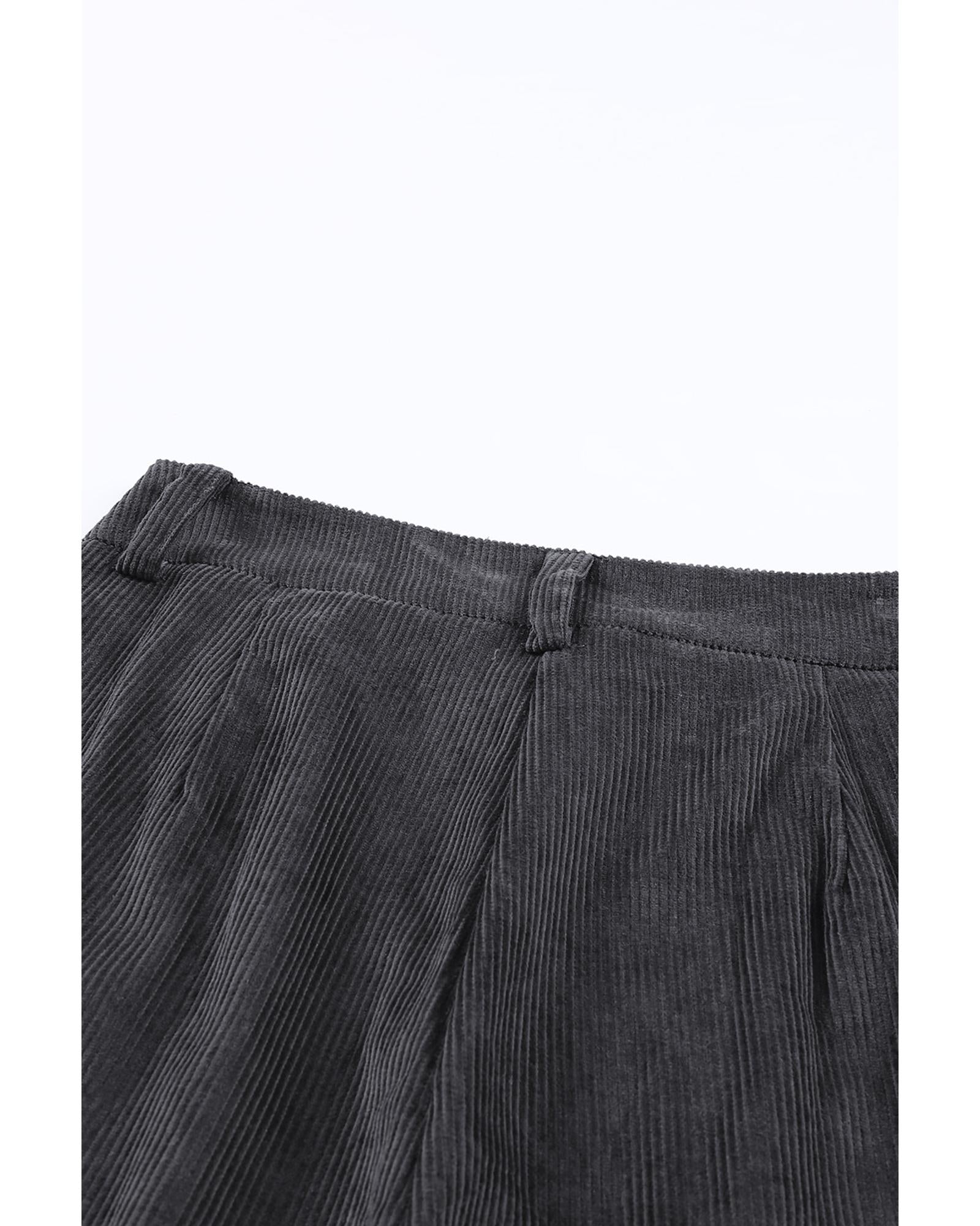Gray Corduroy High Waist Straight Leg Pants - 12 US 3