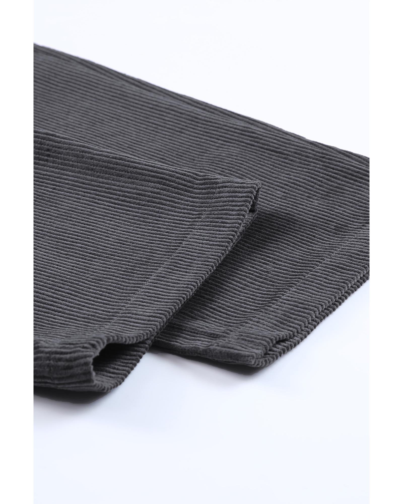 Gray Corduroy High Waist Straight Leg Pants - 16 US 5