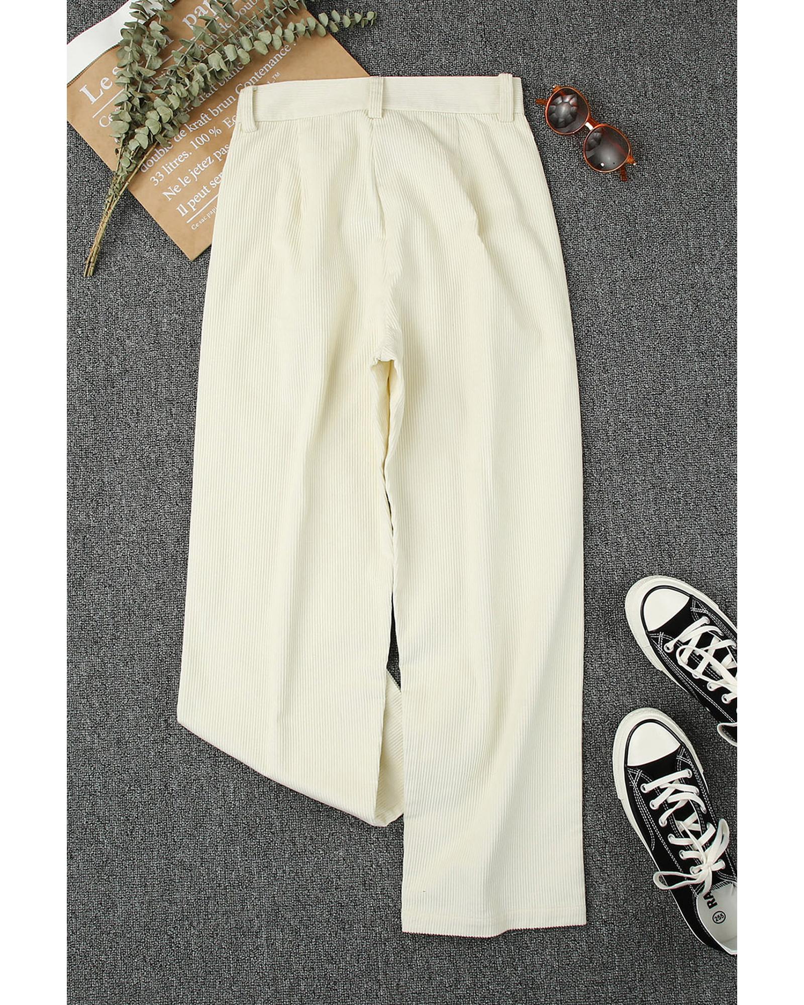 Azura Exchange Corduroy High Waist Straight Leg Pants - 8 US 8