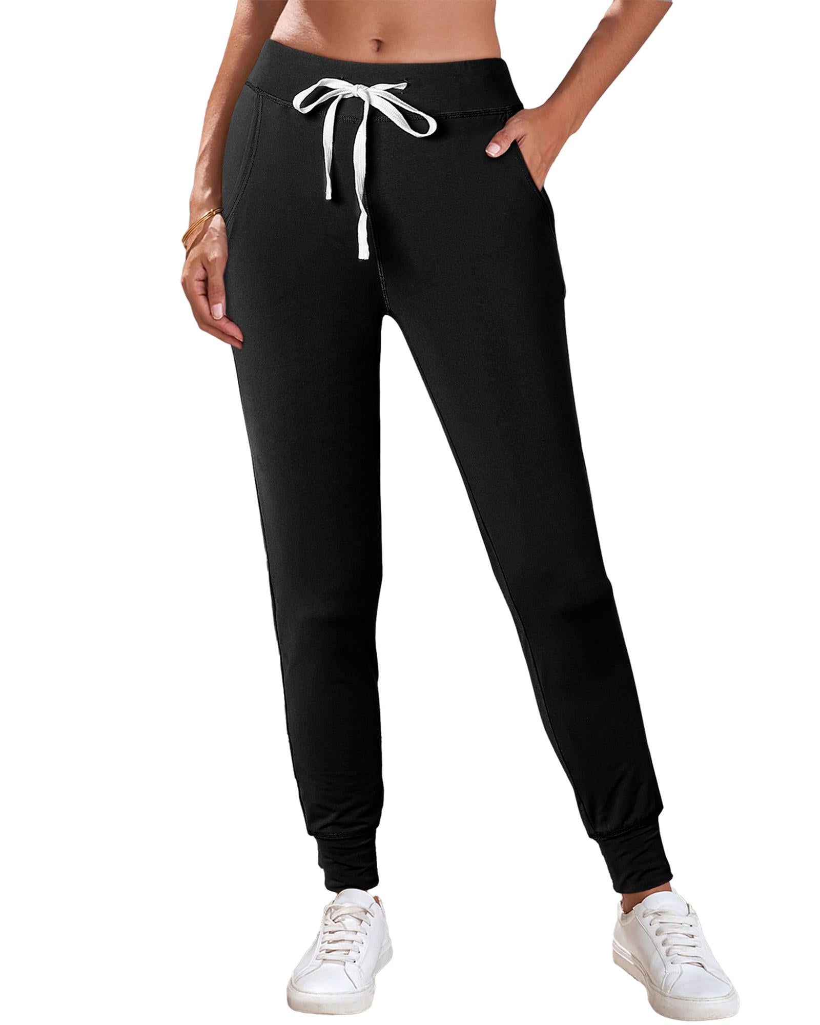 Black Drawstring Waist Pocketed Joggers - M 8