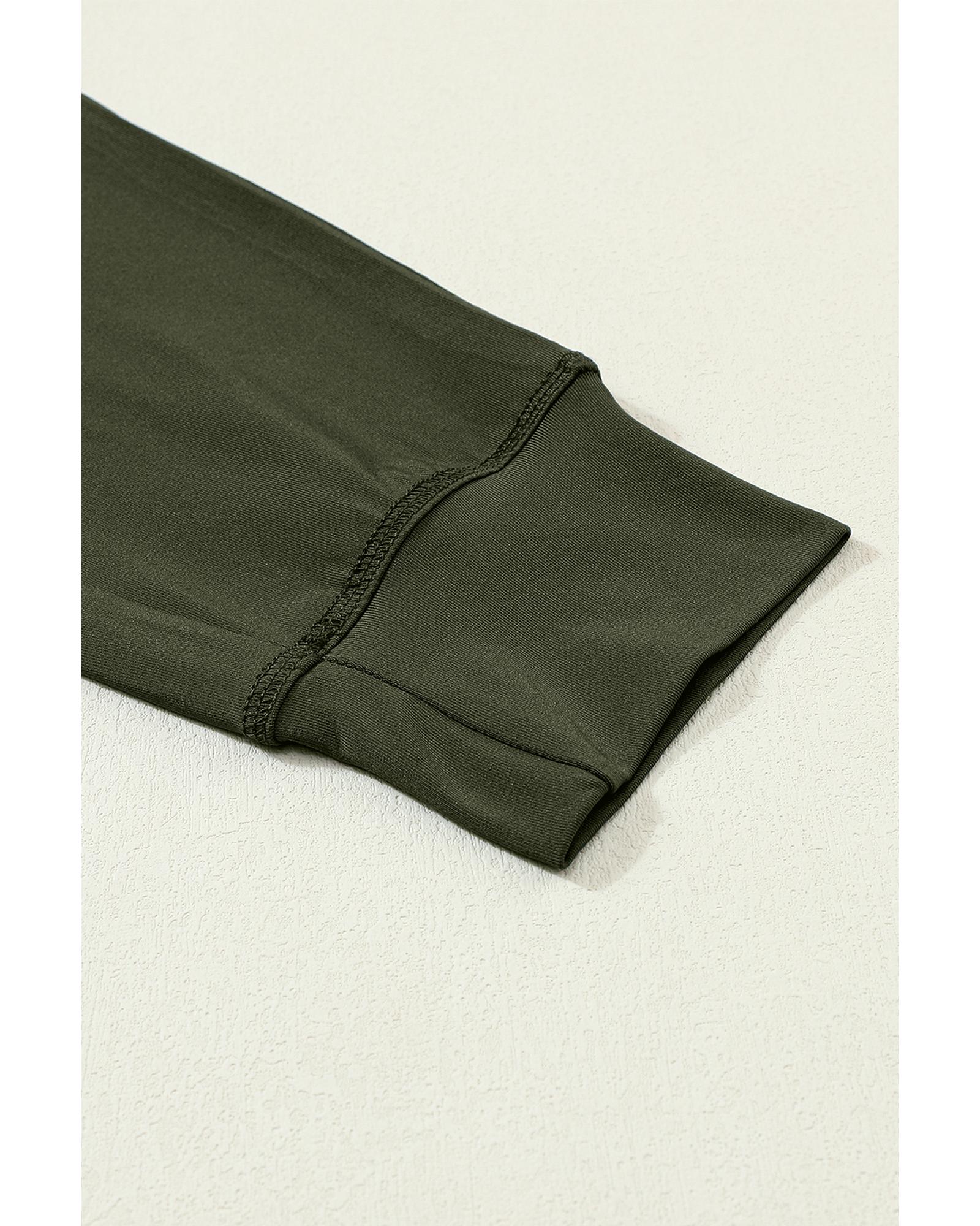 Moss Green Drawstring Waist Pocketed Joggers - XL 5