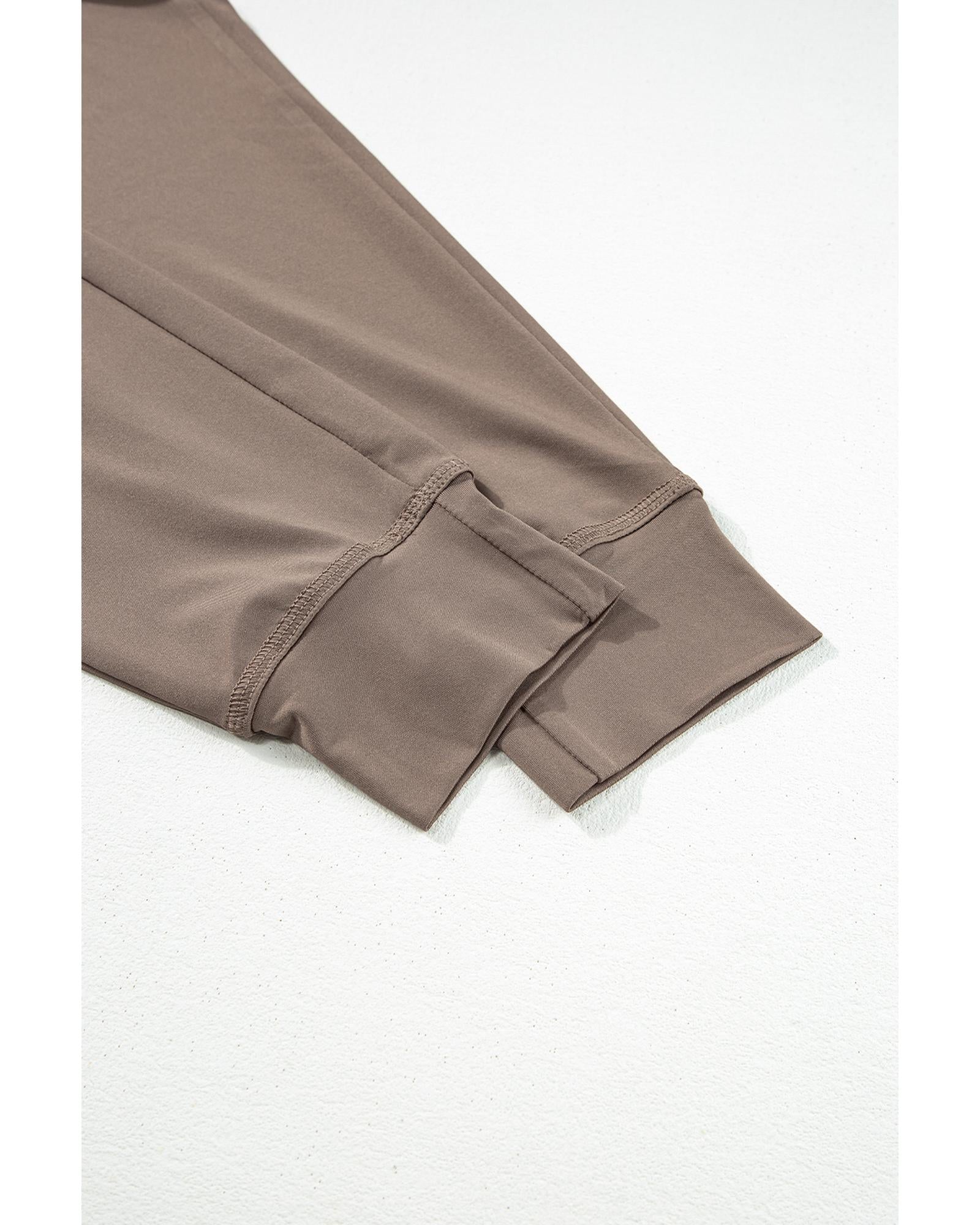 Dark Brown Drawstring Waist Pocketed Joggers - XL 6