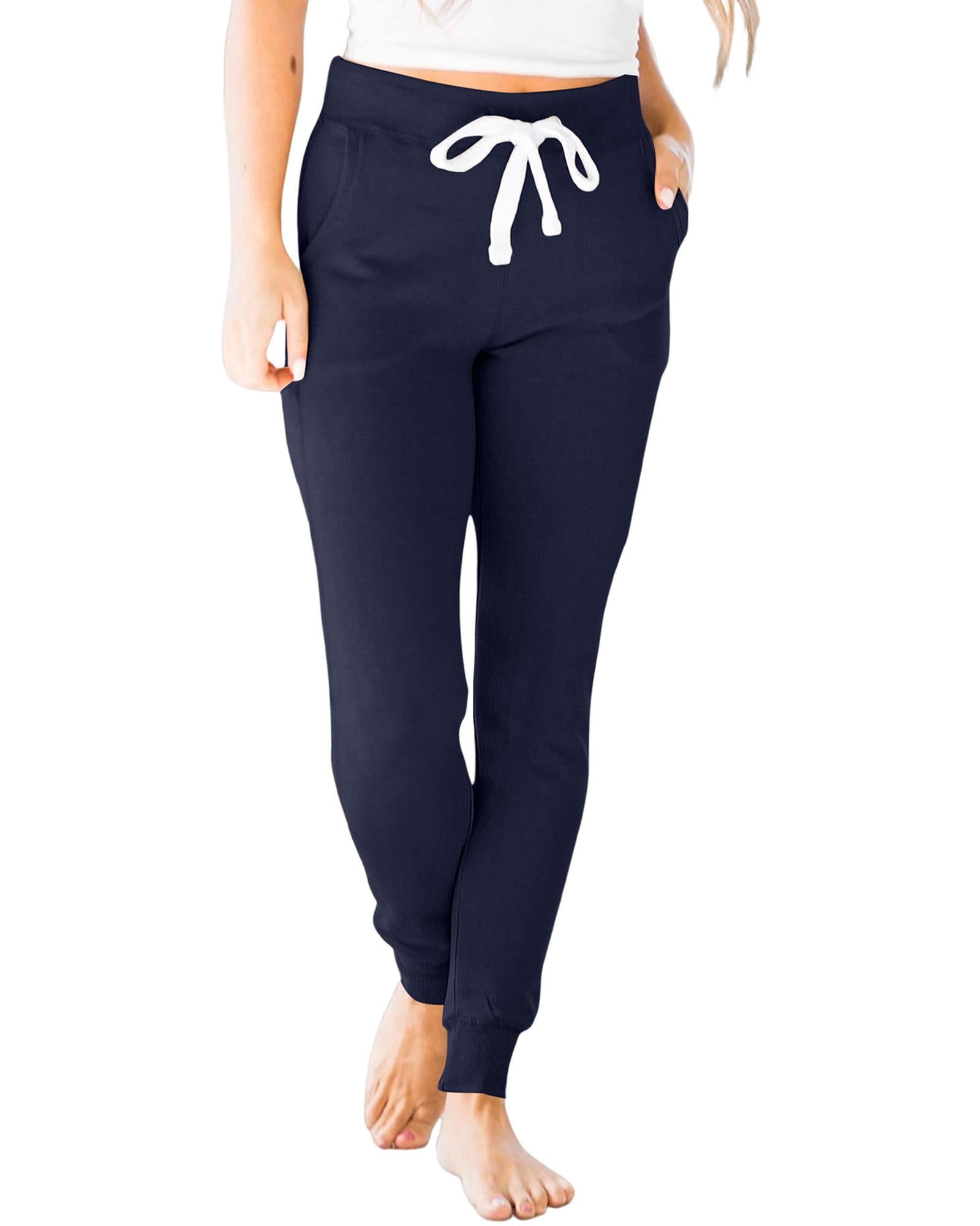Navy Blue Drawstring Waist Pocketed Joggers - M 6