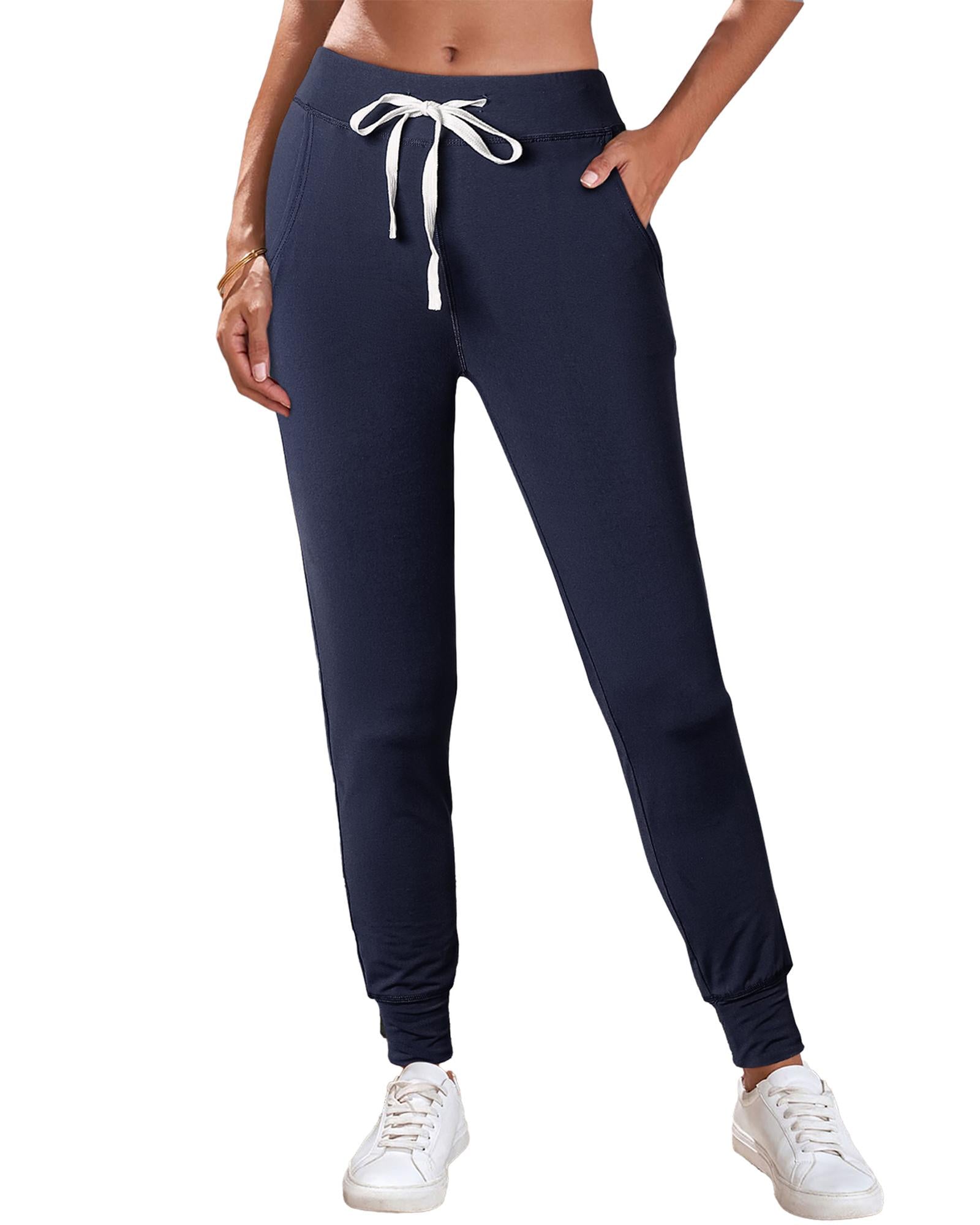 Navy Blue Drawstring Waist Pocketed Joggers - S 5