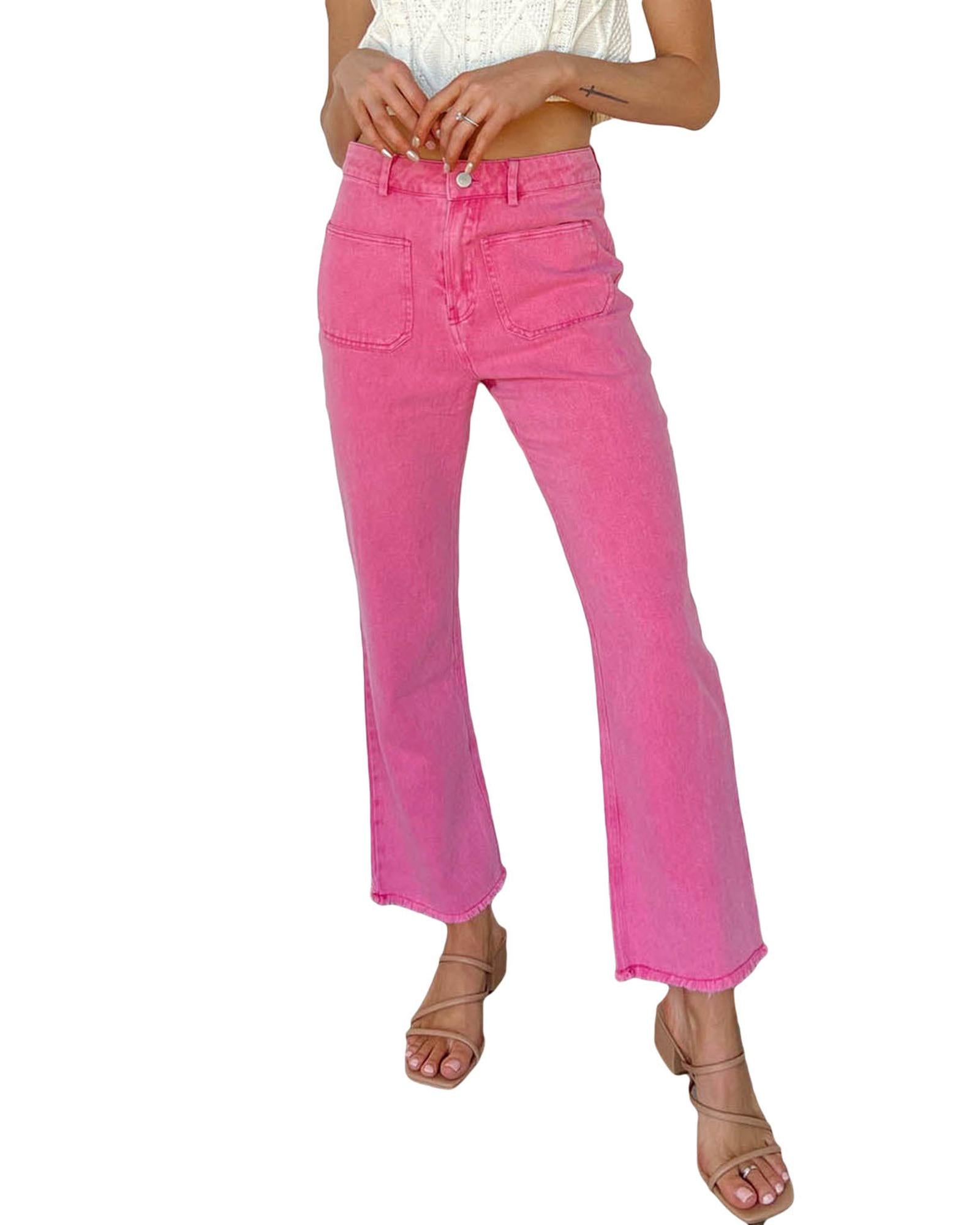 Azura Exchange Flare Leg Raw Hem Jeans - 14 US 3