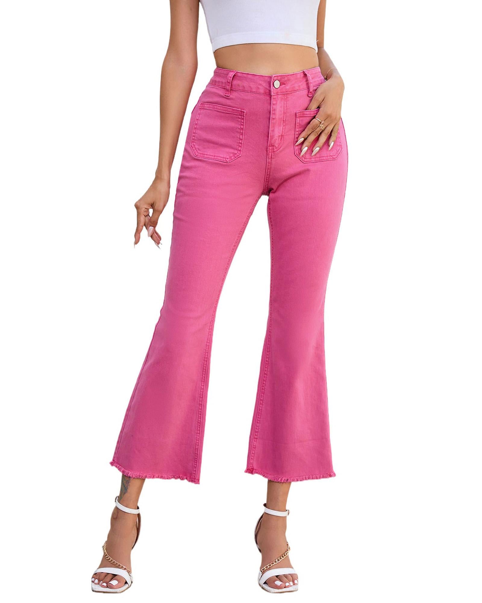 Azura Exchange Flare Leg Raw Hem Jeans - 14 US 4