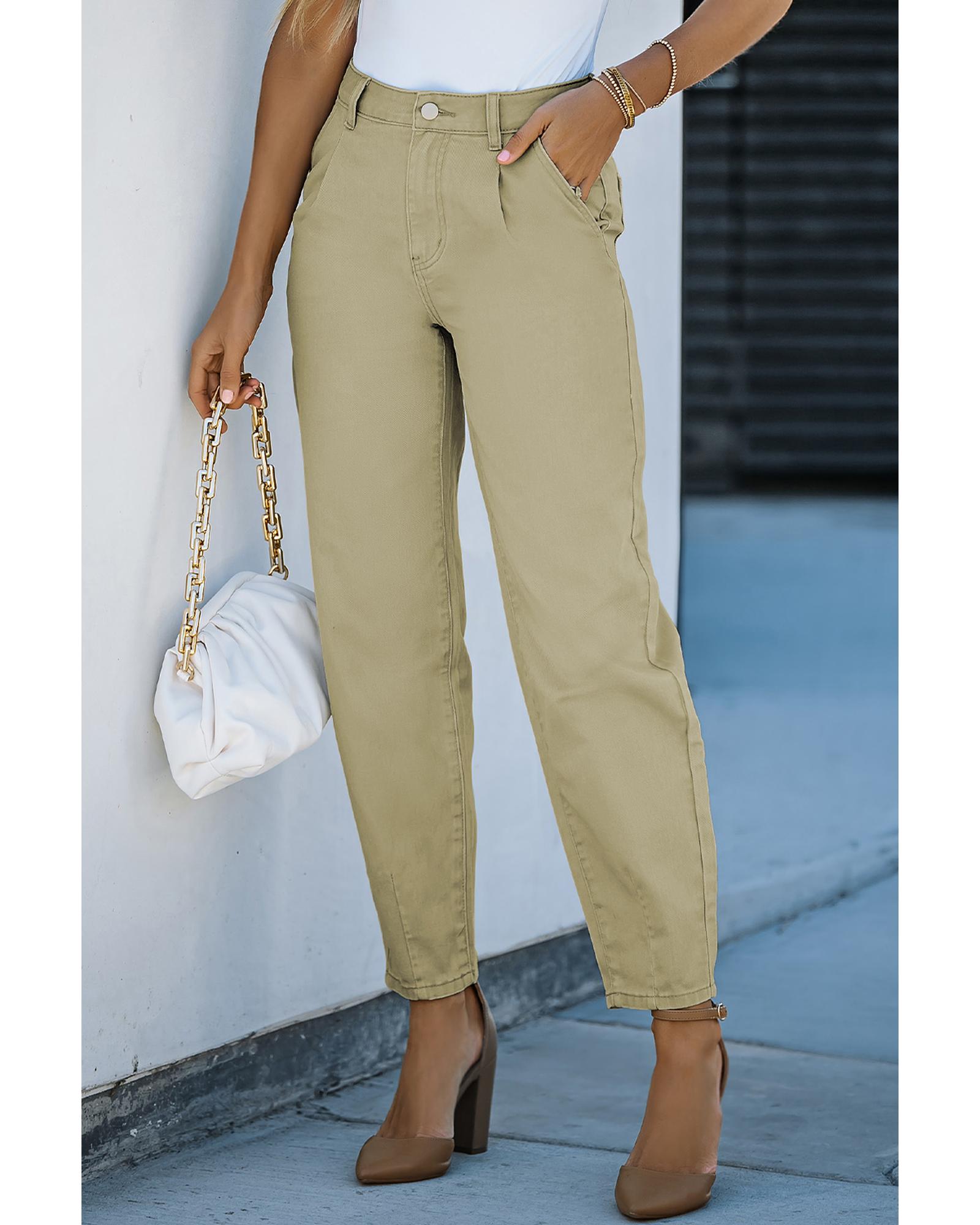 Azura Exchange Solid High Waist Casual Pants - 14 US