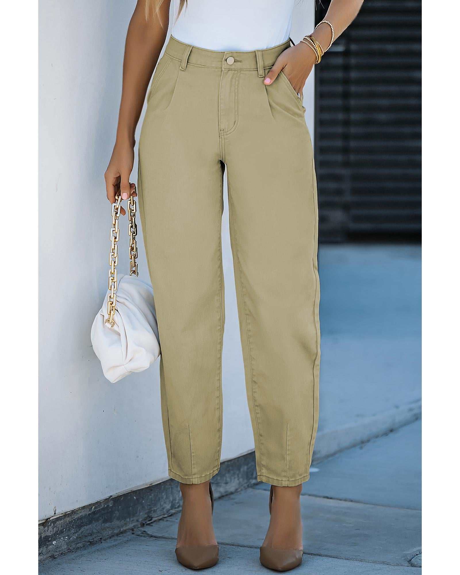 Azura Exchange Solid High Waist Casual Pants - 16 US 5