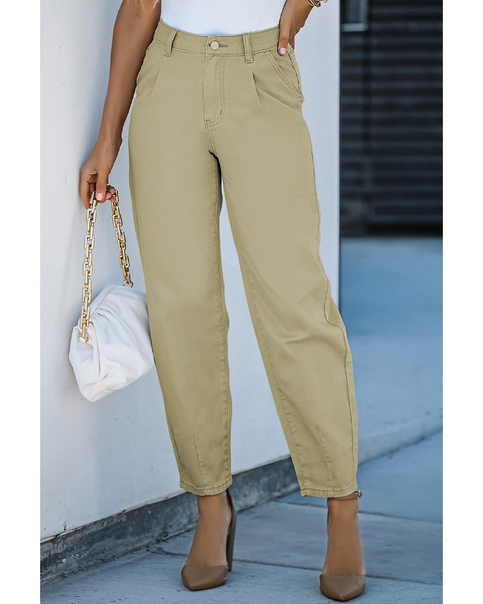 Azura Exchange Solid High Waist Casual Pants - 8 US 3