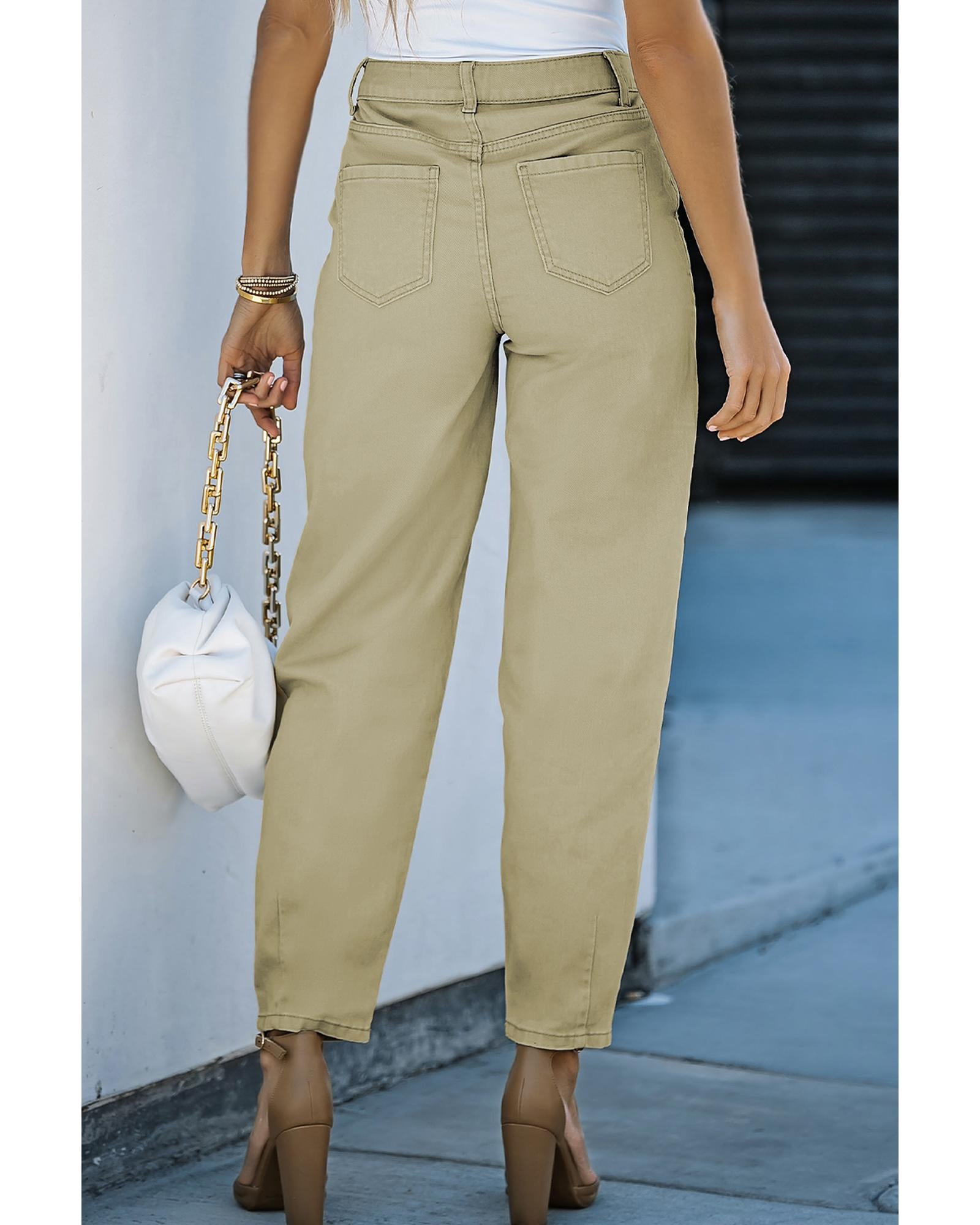 Azura Exchange Solid High Waist Casual Pants - 8 US 6