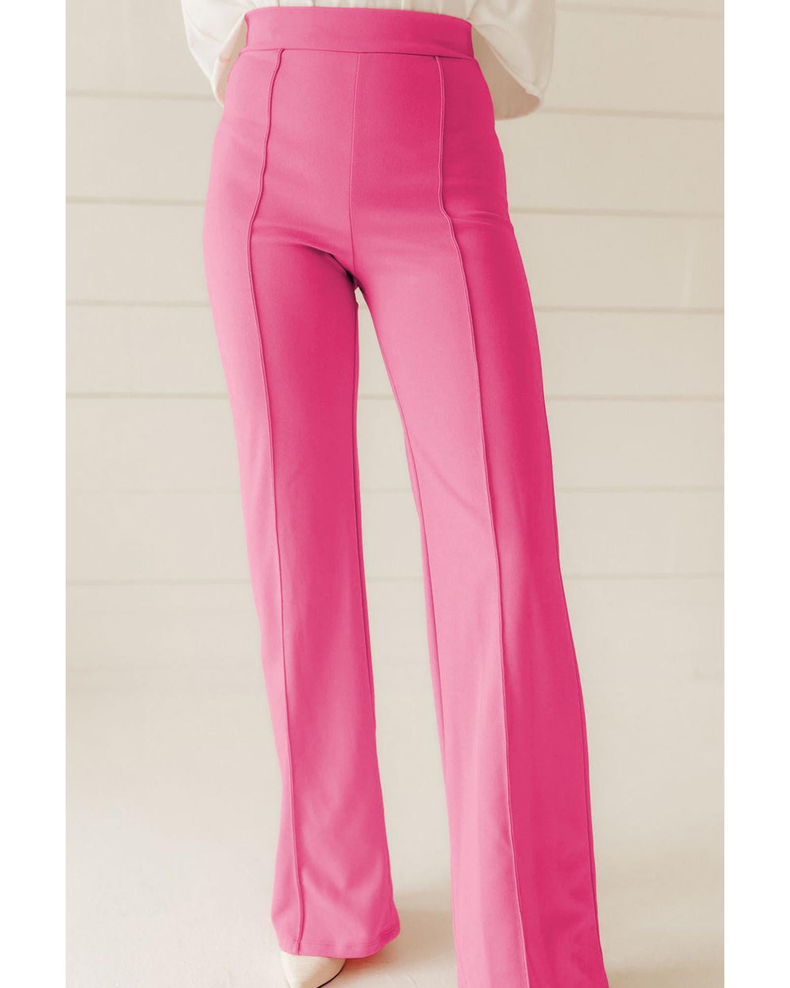 Sachet Pink High Waist Central Seam Flared Pants - S 3
