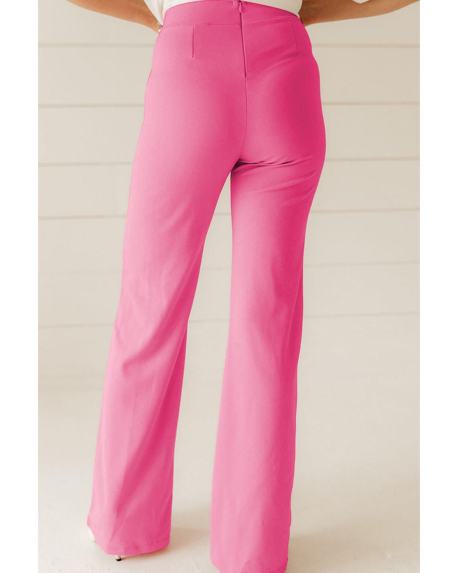Sachet Pink High Waist Central Seam Flared Pants - S 5