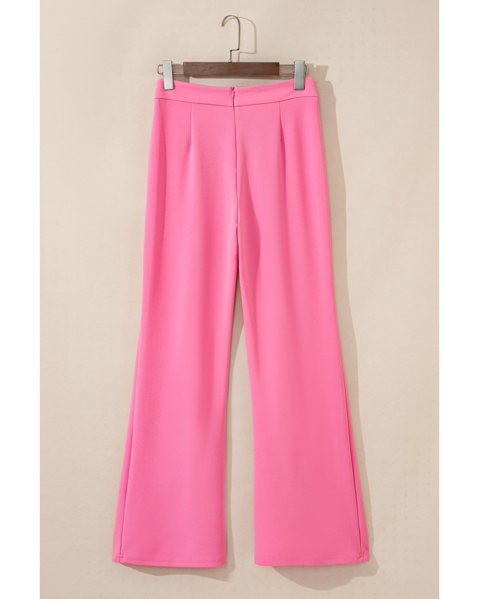 Sachet Pink High Waist Central Seam Flared Pants - S 8