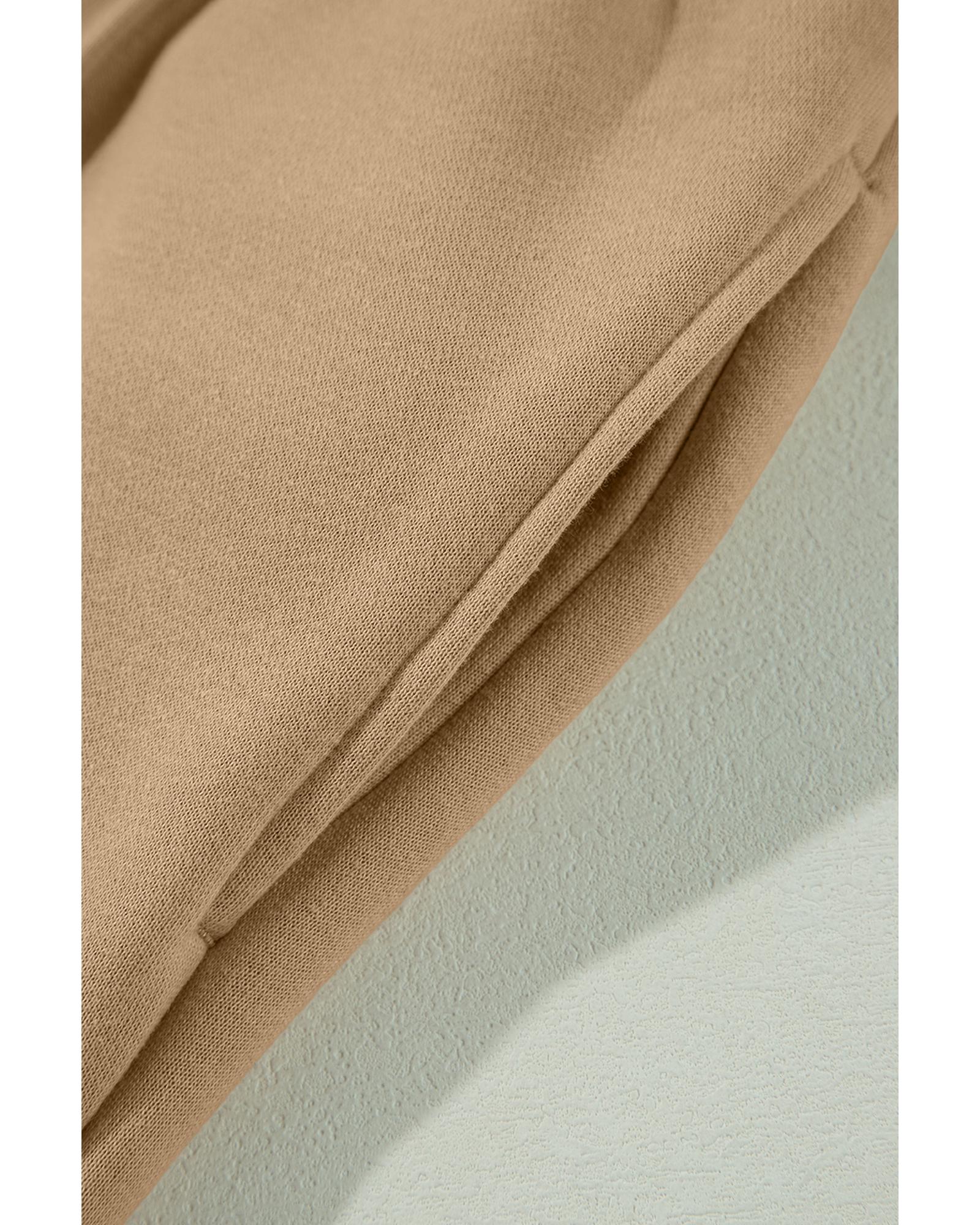 Smoke Gray Exposed Seam Drawstring High Waist Wide Leg Pants - L 8