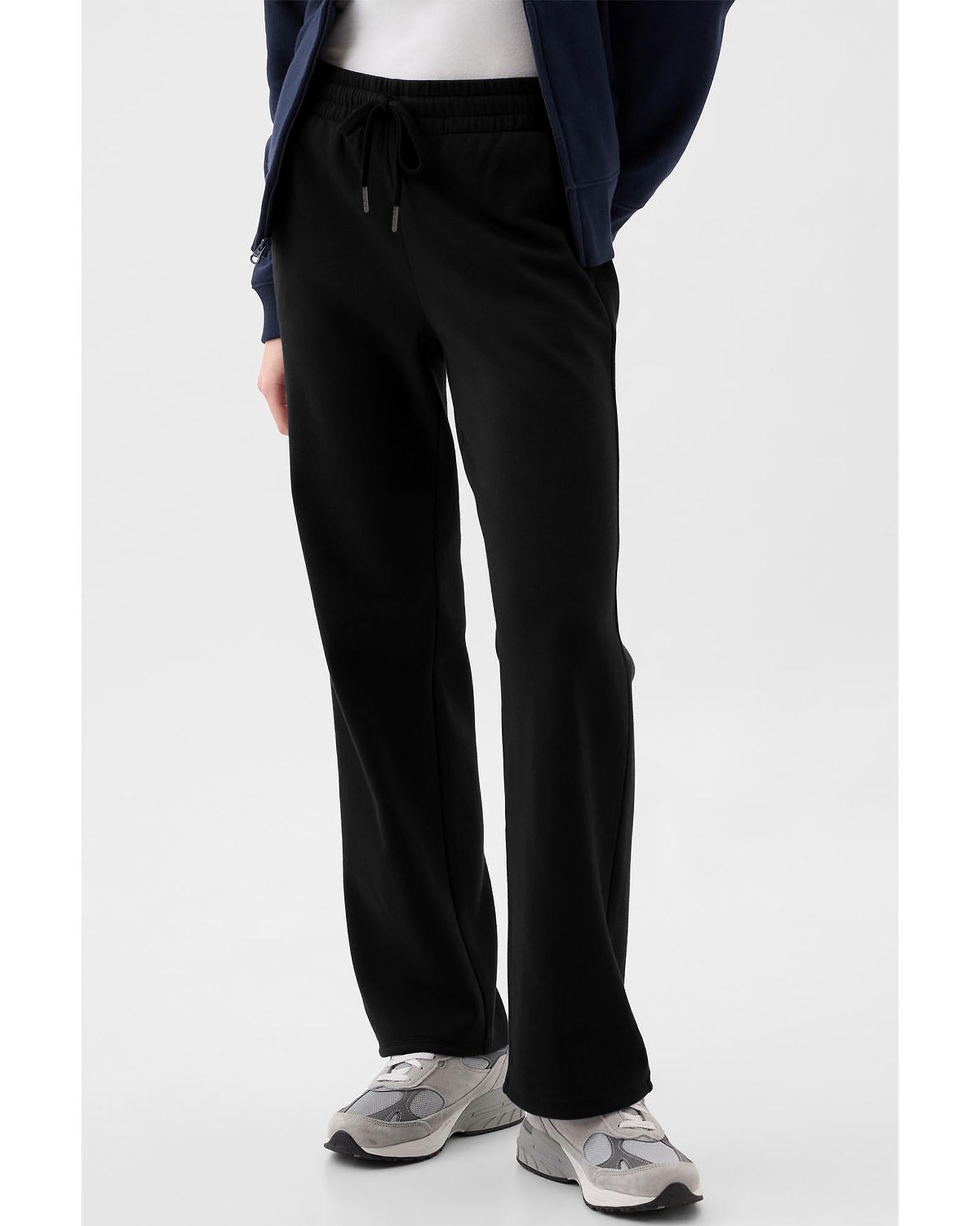Black Solid Color Fleece Lined Drawstring Waist Casual Pants - M 5