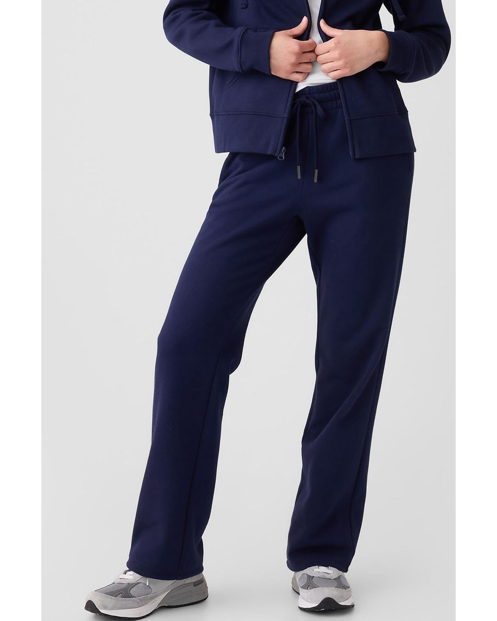 Navy Blue Solid Color Fleece Lined Drawstring Waist Casual Pants - L 7
