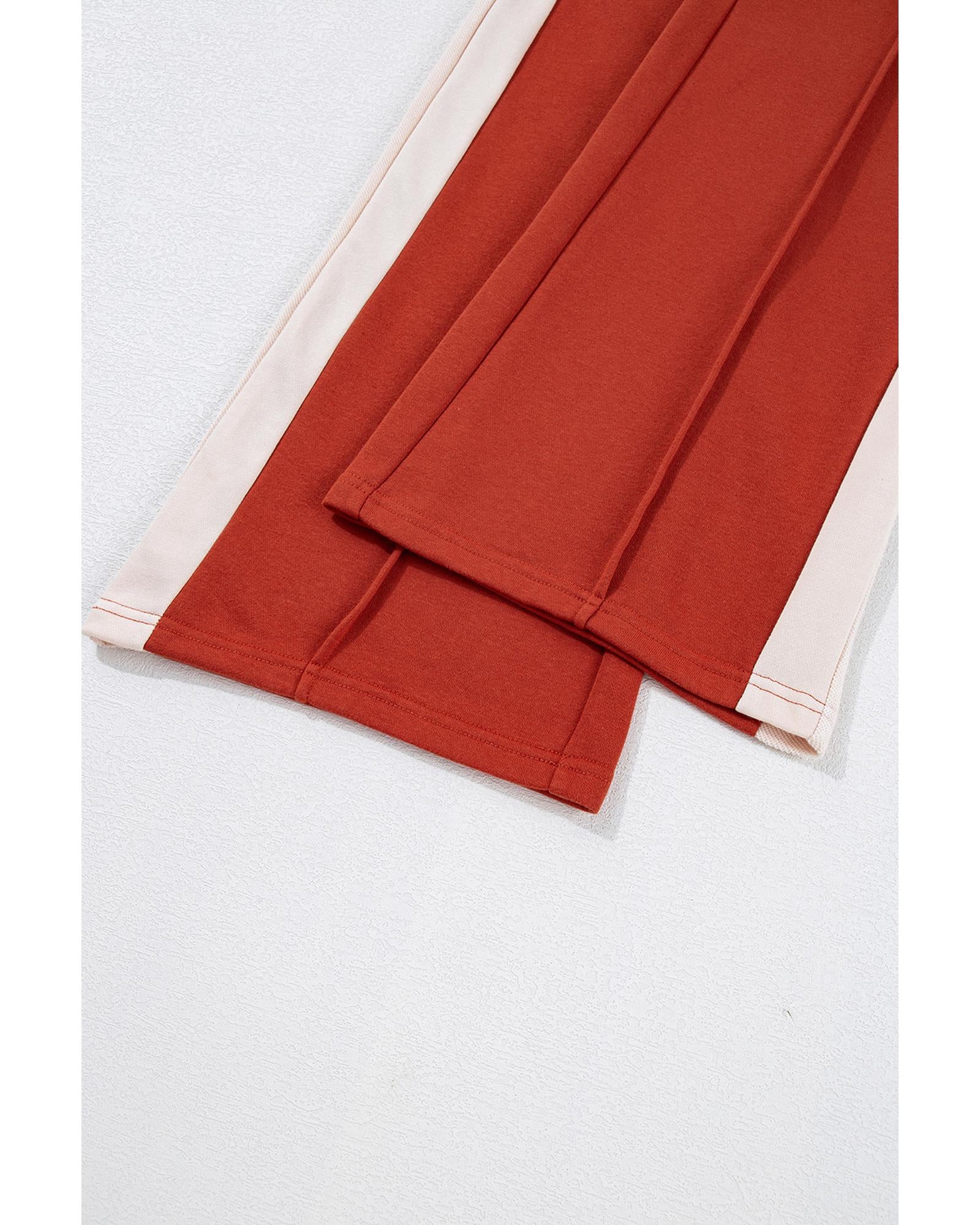 Flamingo Color Block Drawstring High Waist Wide Leg Pants - XL 7