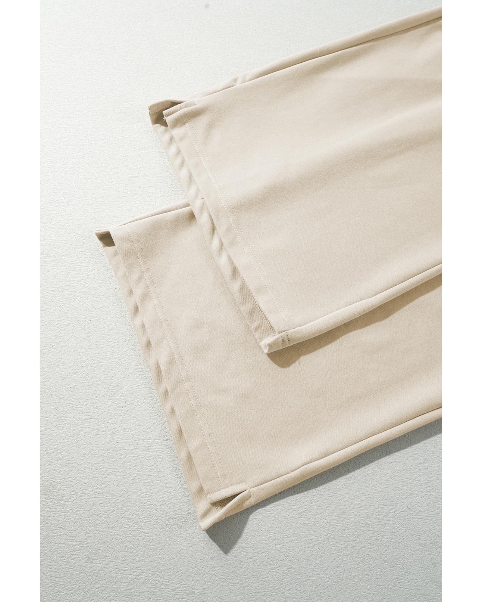 Apricot Loop Drawstring Casual Wide Leg Pants - XL 3