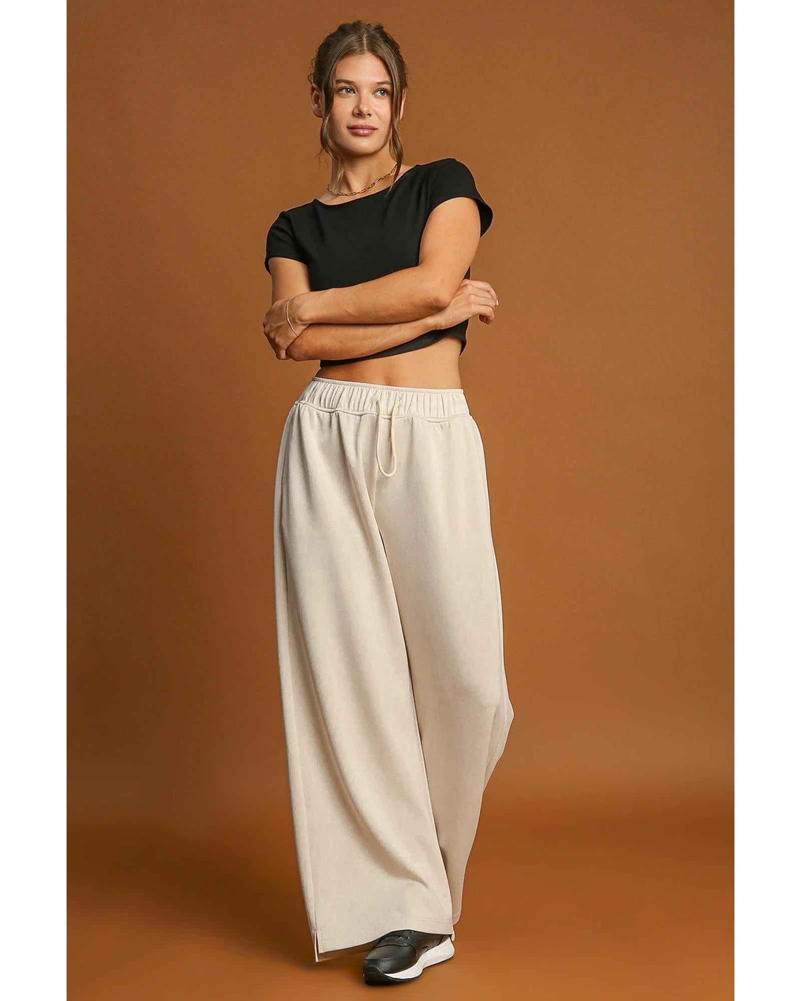 Apricot Loop Drawstring Casual Wide Leg Pants - XL 7