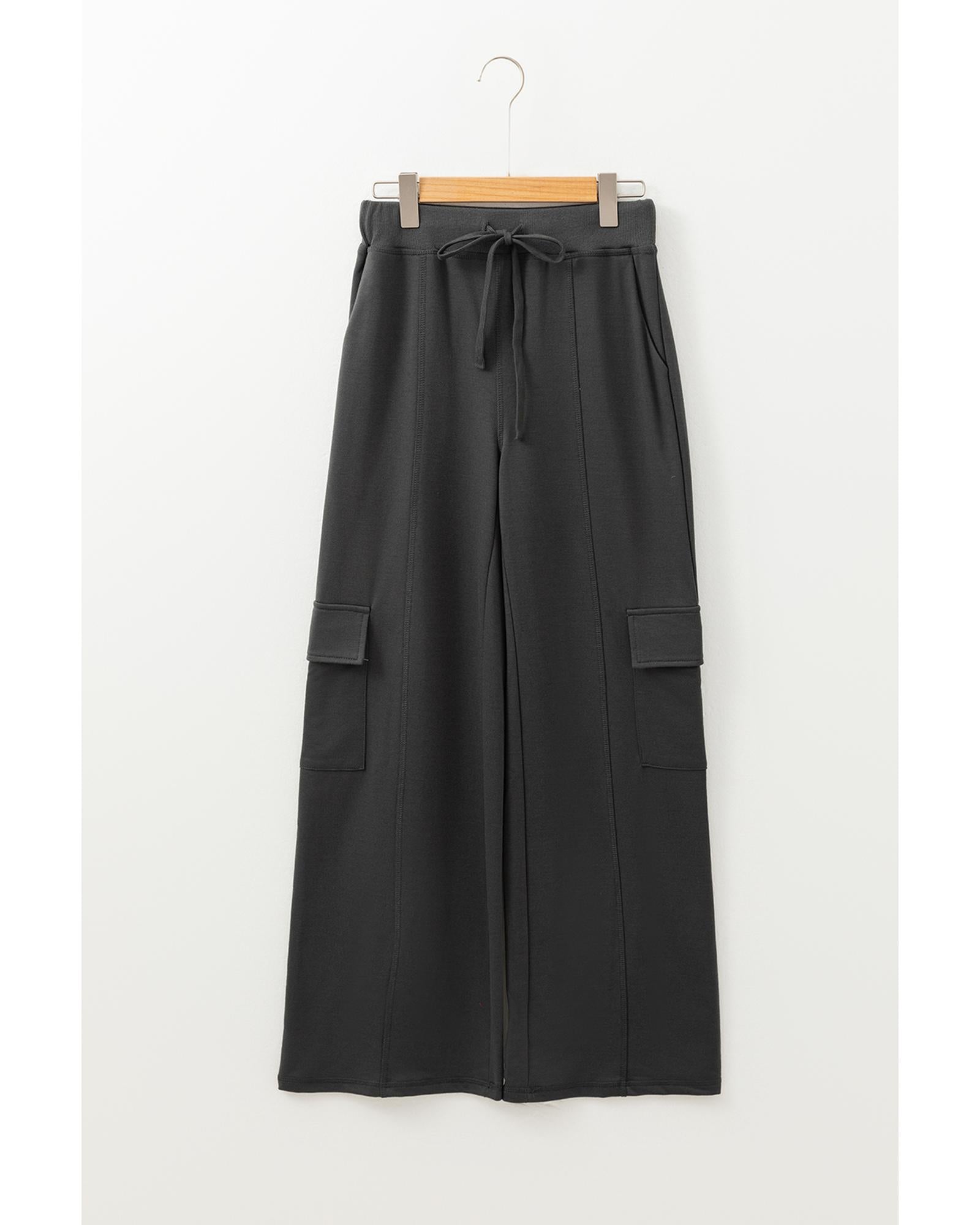 Carbon Grey Cargo Pockets Drawstring Sweatpants - L 6
