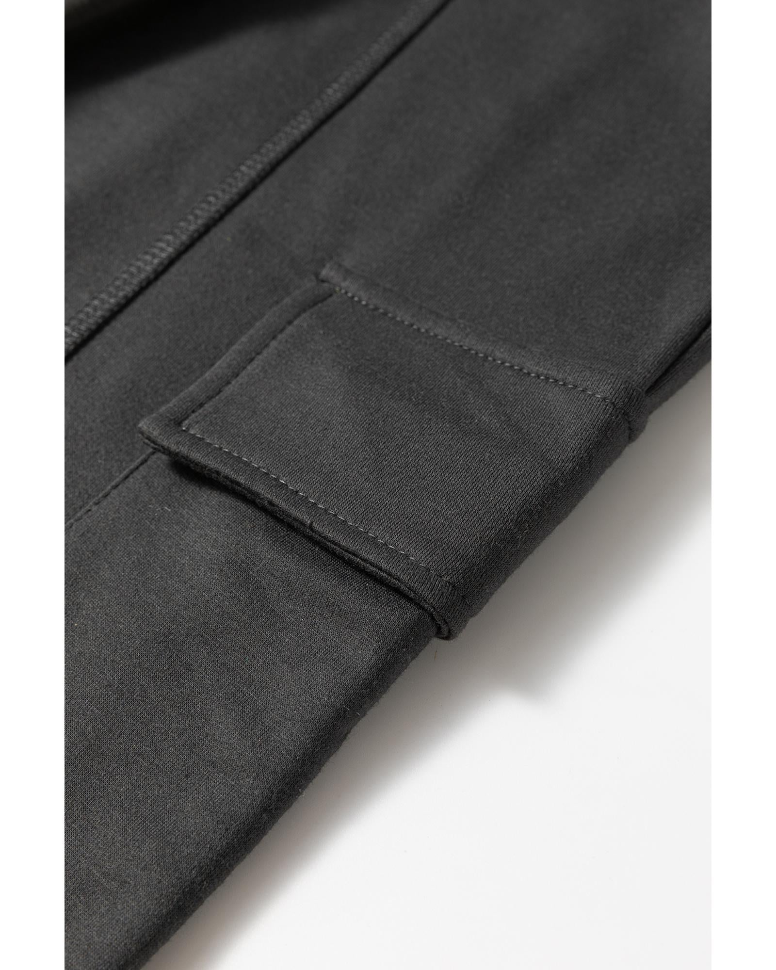 Carbon Grey Cargo Pockets Drawstring Sweatpants - L 8
