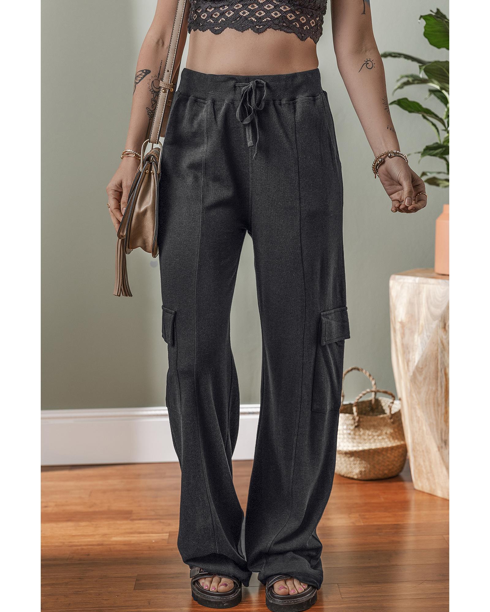 Carbon Grey Cargo Pockets Drawstring Sweatpants - XL