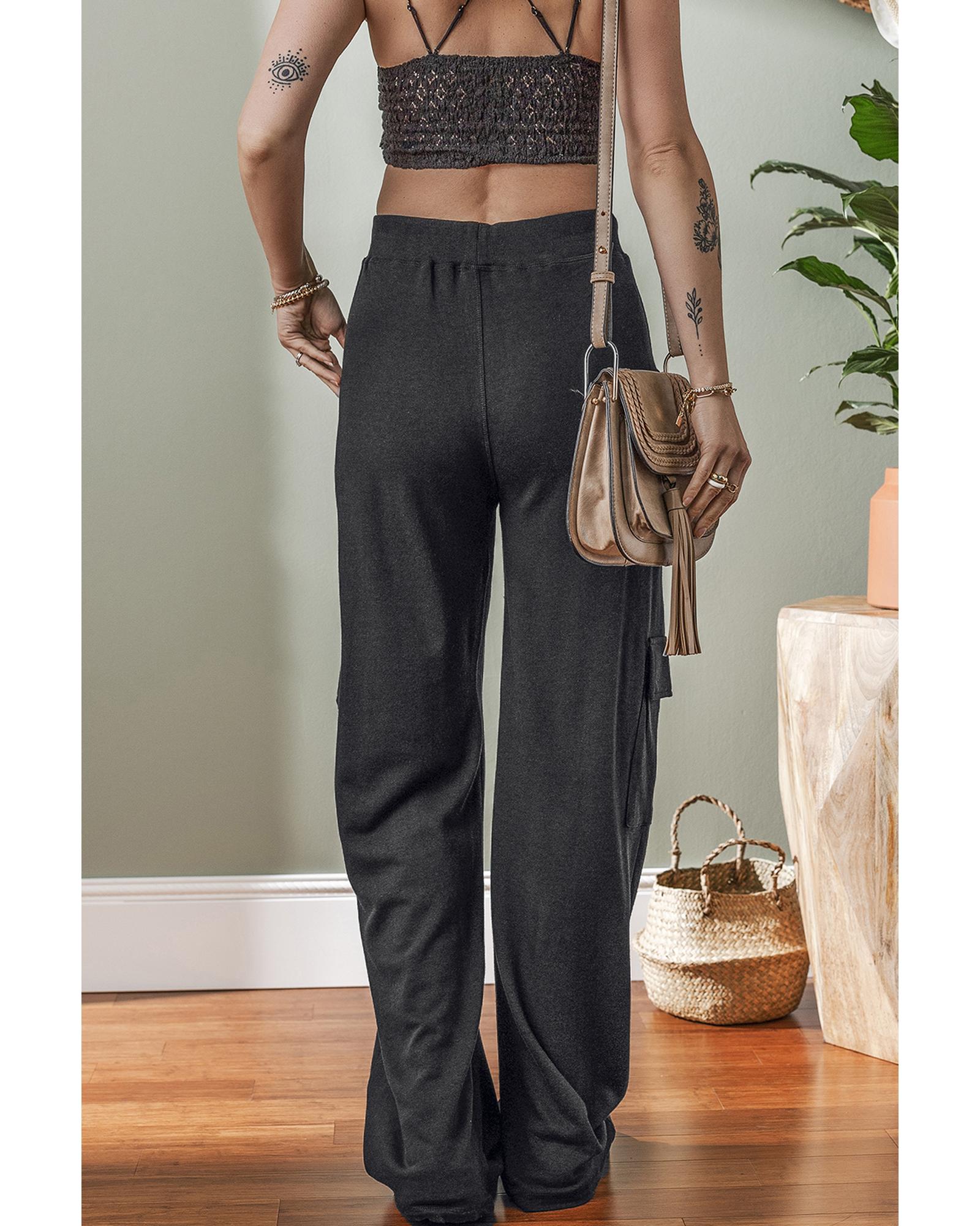 Carbon Grey Cargo Pockets Drawstring Sweatpants - XL 3