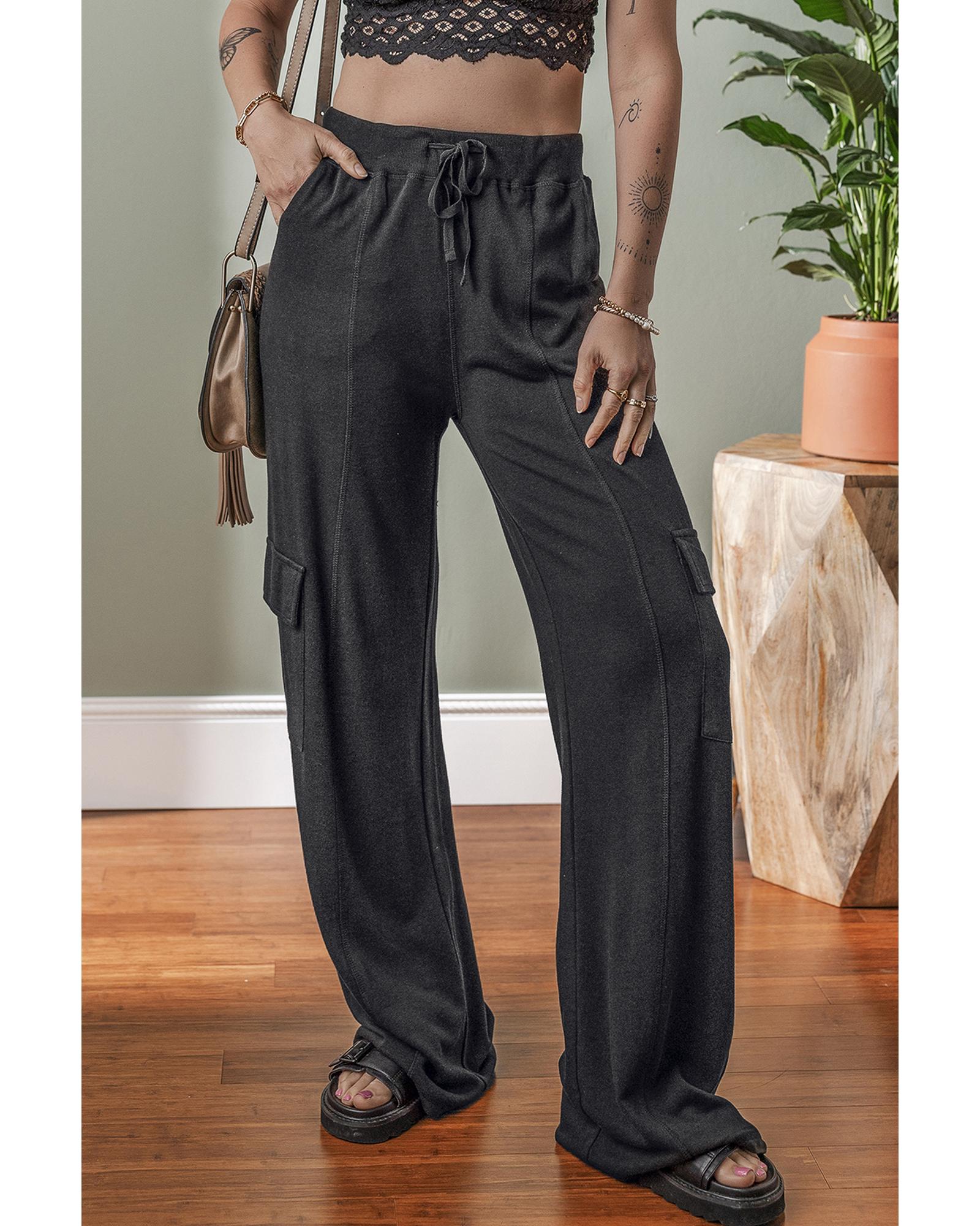 Carbon Grey Cargo Pockets Drawstring Sweatpants - XL 4
