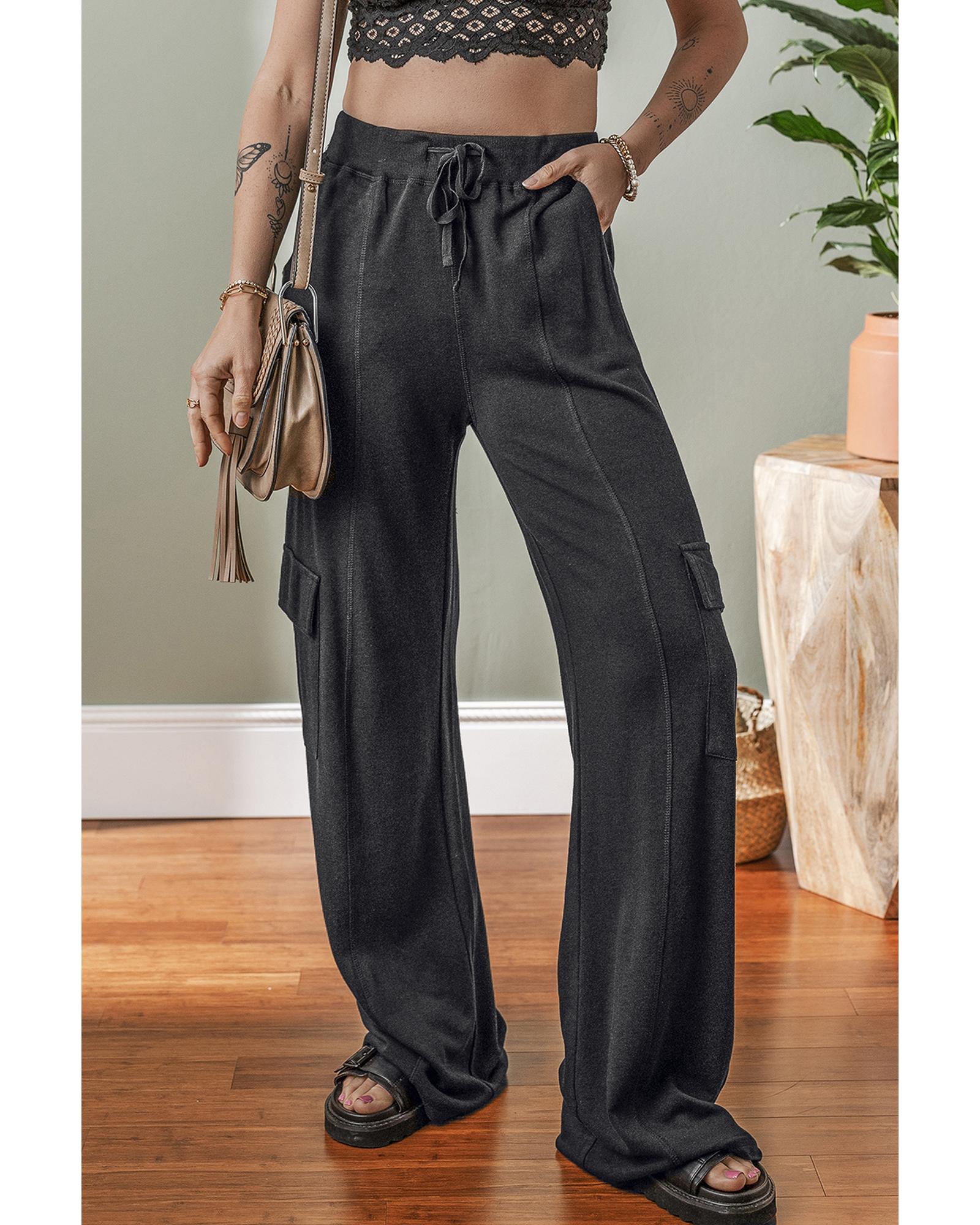 Carbon Grey Cargo Pockets Drawstring Sweatpants - XL 6