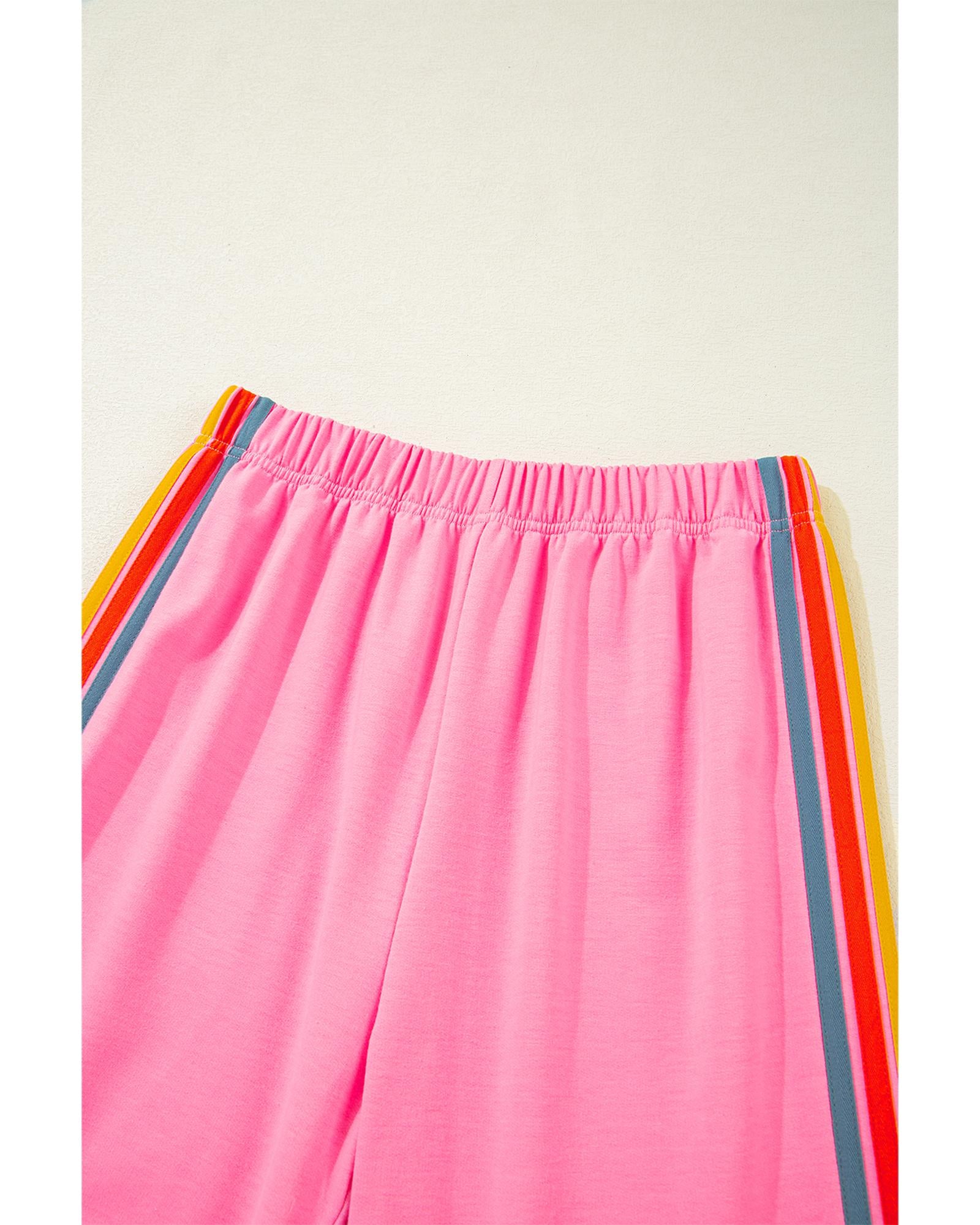 Pink Counting Rainbows High Waist Sweatpants - L 3