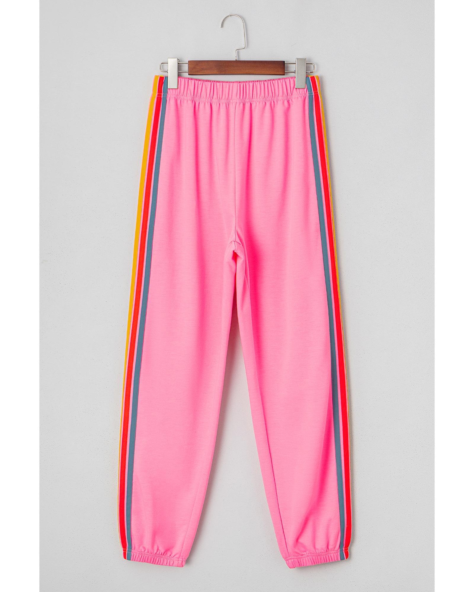 Pink Counting Rainbows High Waist Sweatpants - L 7