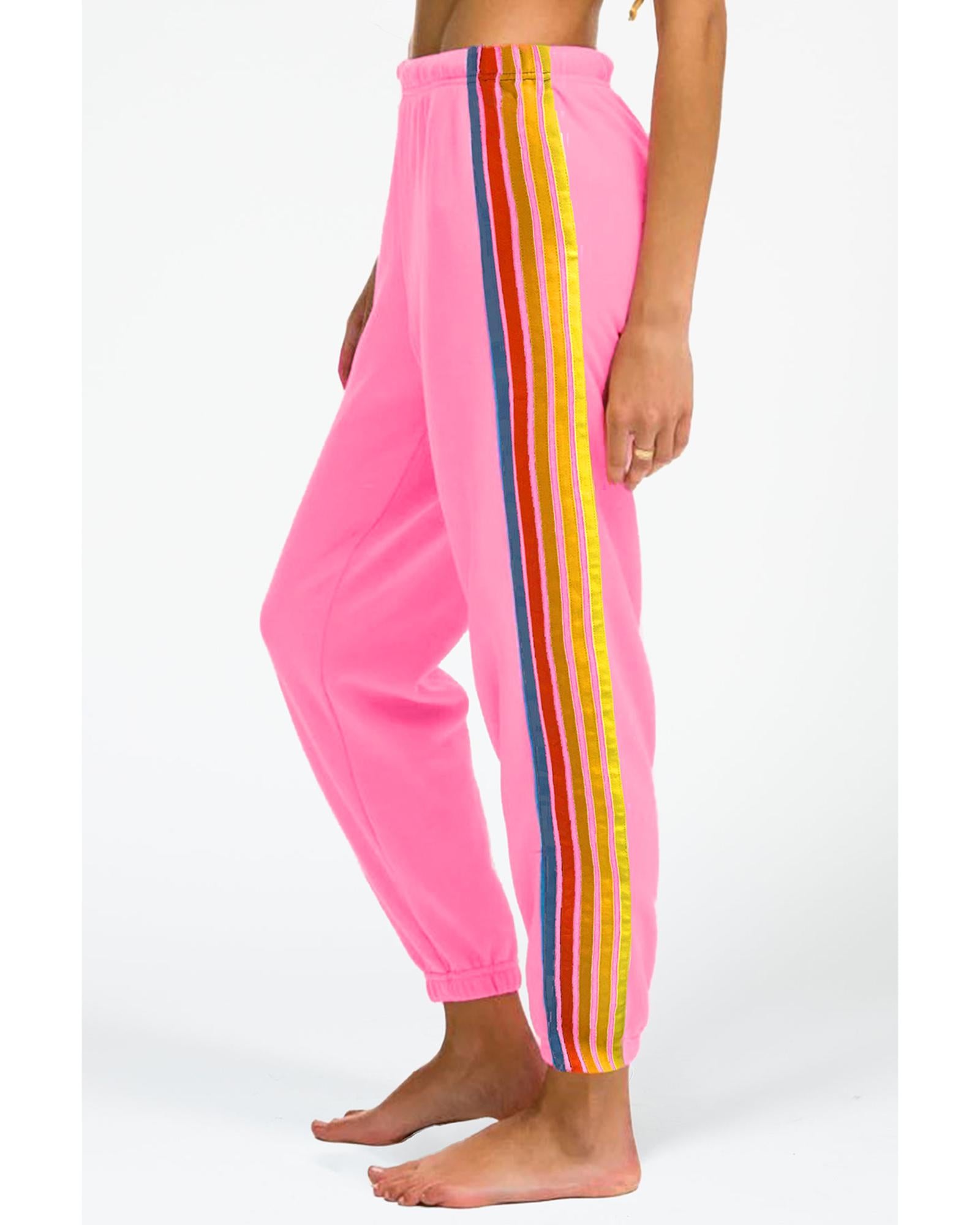 Pink Counting Rainbows High Waist Sweatpants - XL 7