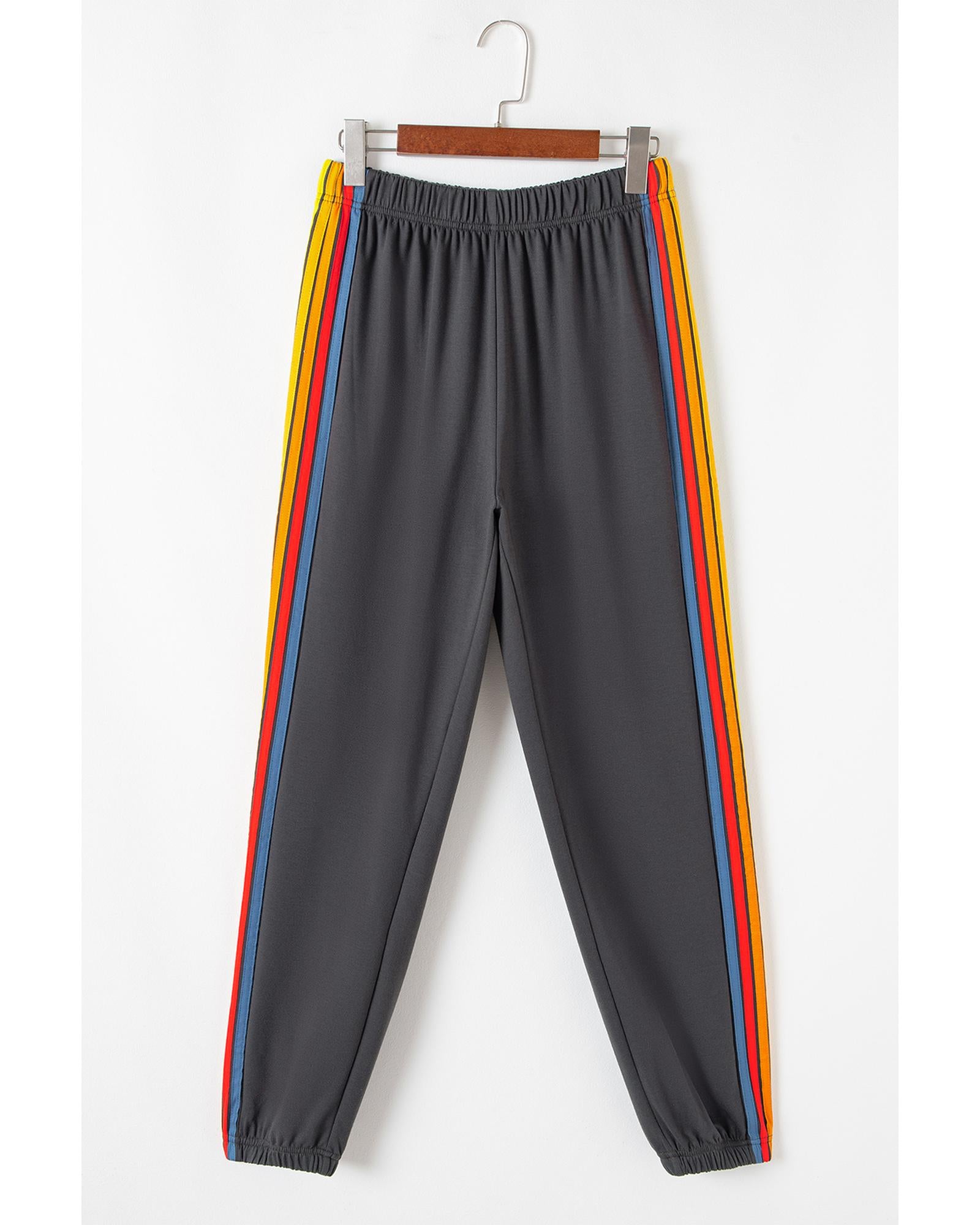 Dark Grey Counting Rainbows High Waist Sweatpants - S 4