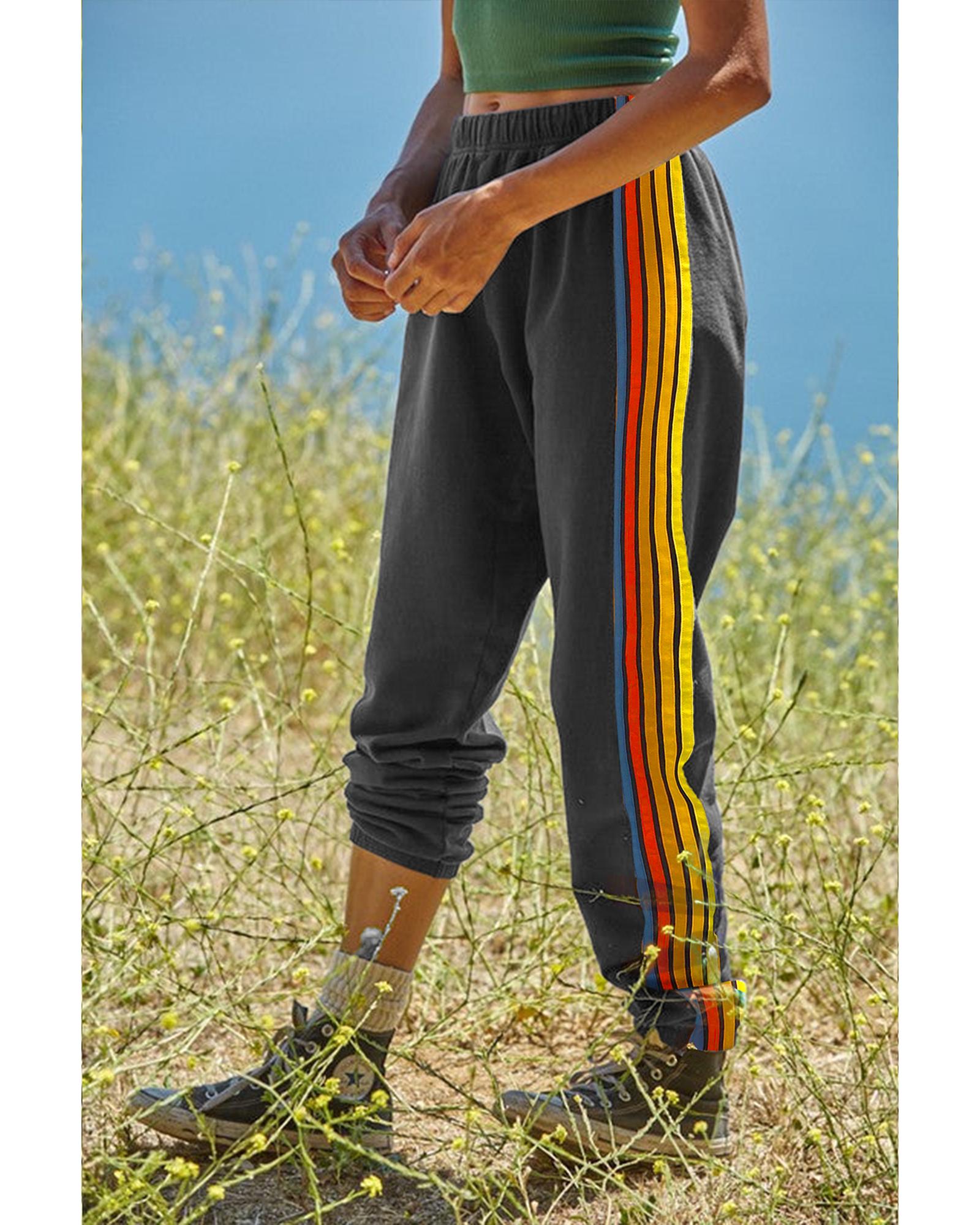 Dark Grey Counting Rainbows High Waist Sweatpants - S 8