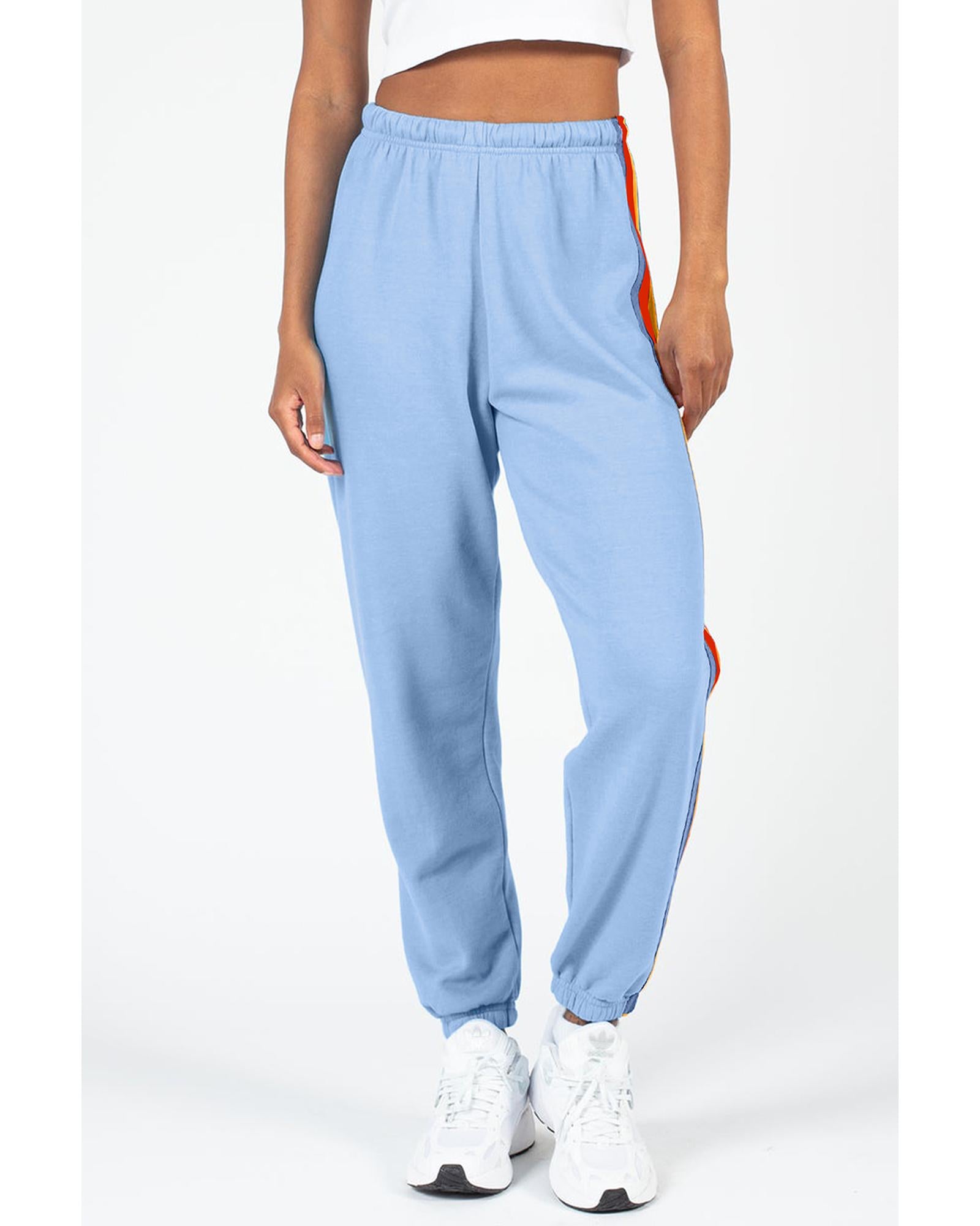 Light Blue Counting Rainbows High Waist Sweatpants - L 3