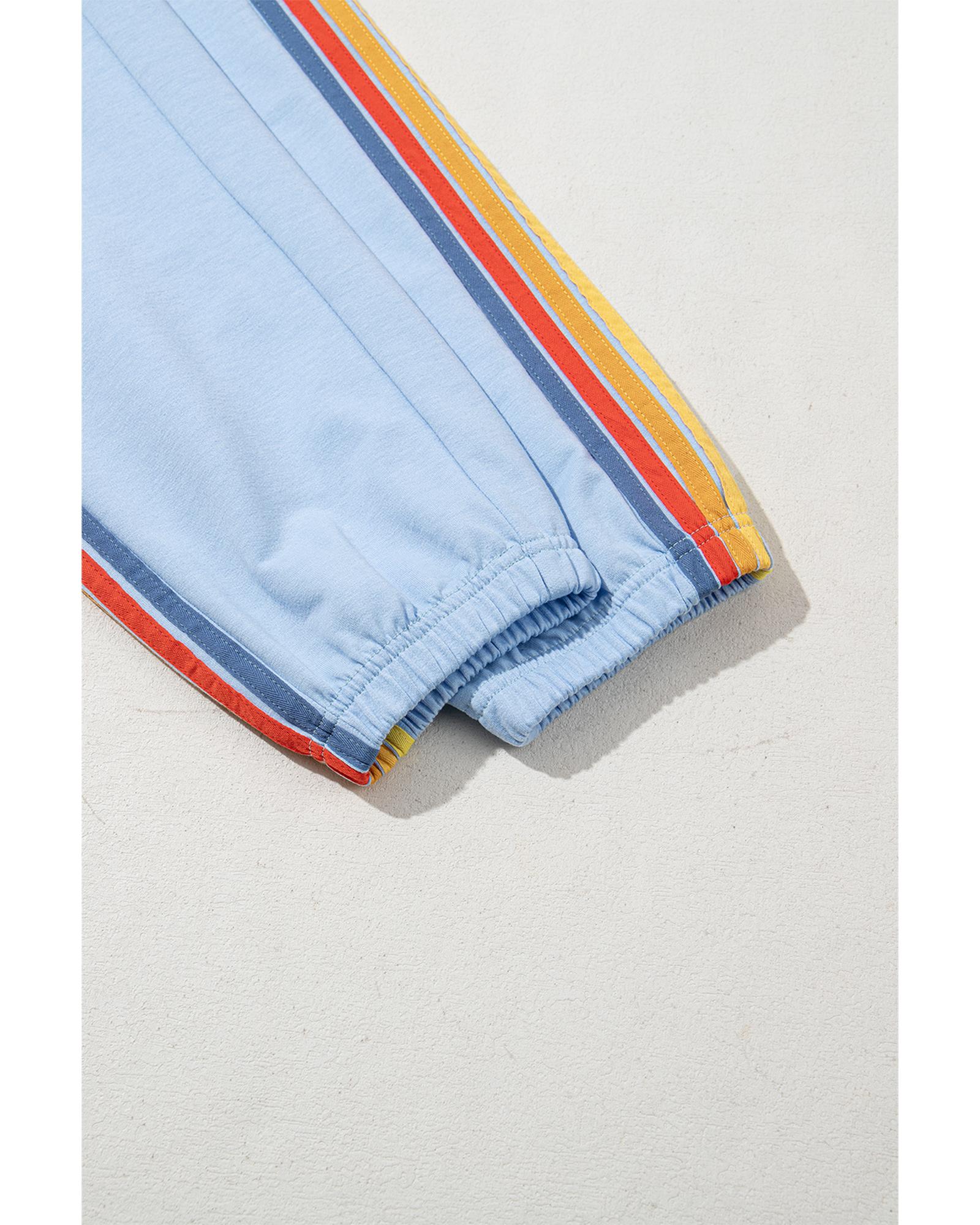 Light Blue Counting Rainbows High Waist Sweatpants - L 8