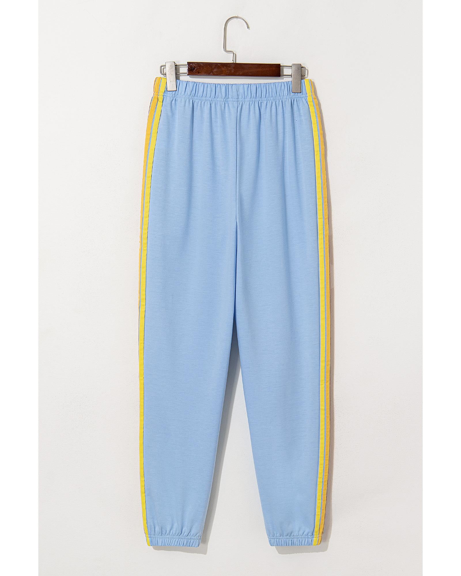 Light Blue Counting Rainbows High Waist Sweatpants - M 4