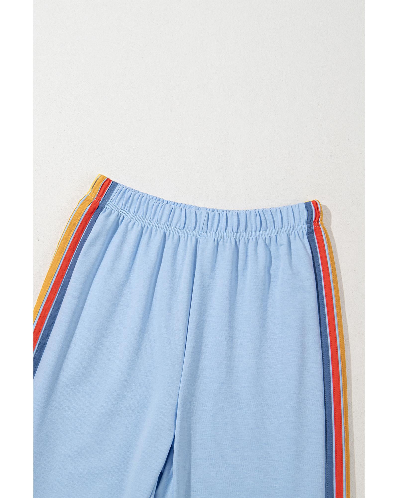 Light Blue Counting Rainbows High Waist Sweatpants - XL 5