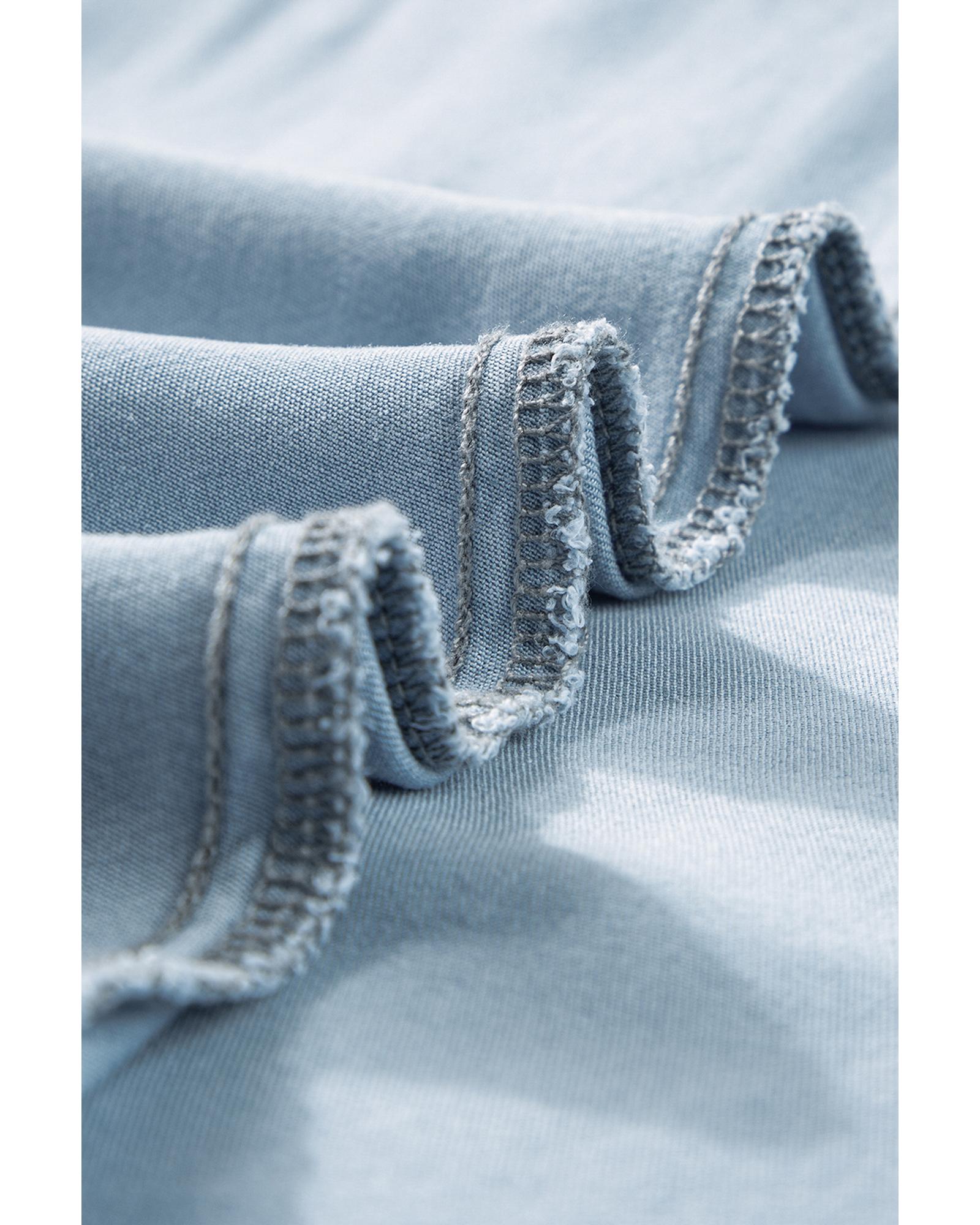 Mist Blue Fully Buttoned Long Denim Skirt - XL 6