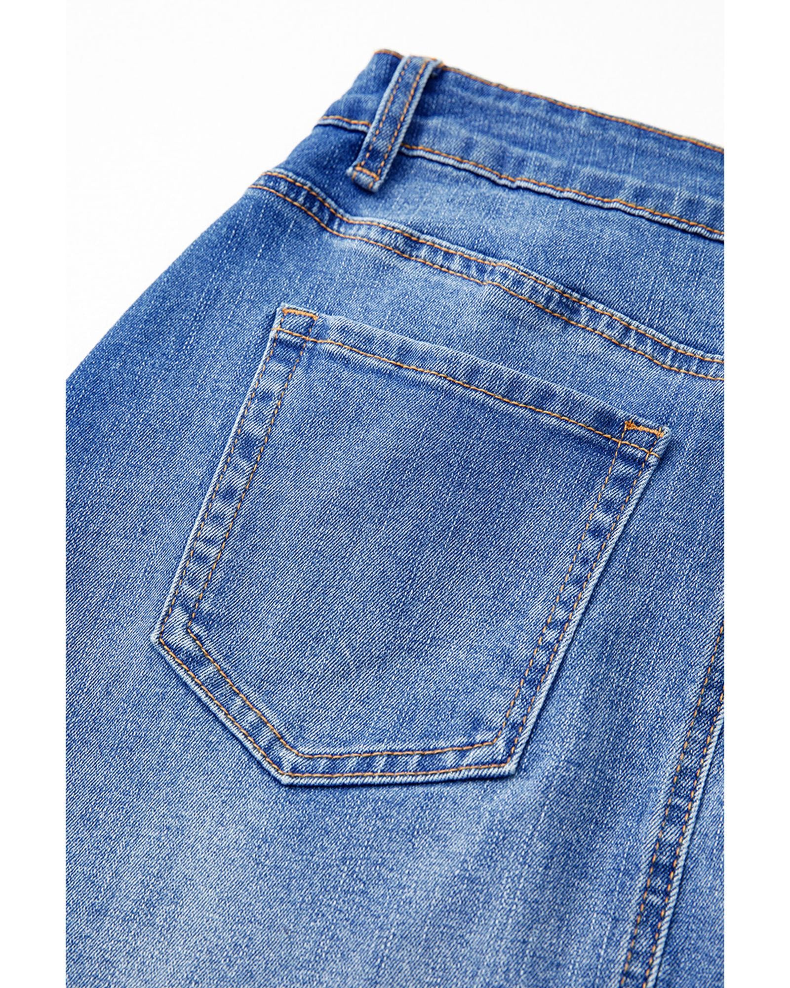 Ashleigh Blue Wrapped Crossed Waist Denim Mini Skirt - L 5
