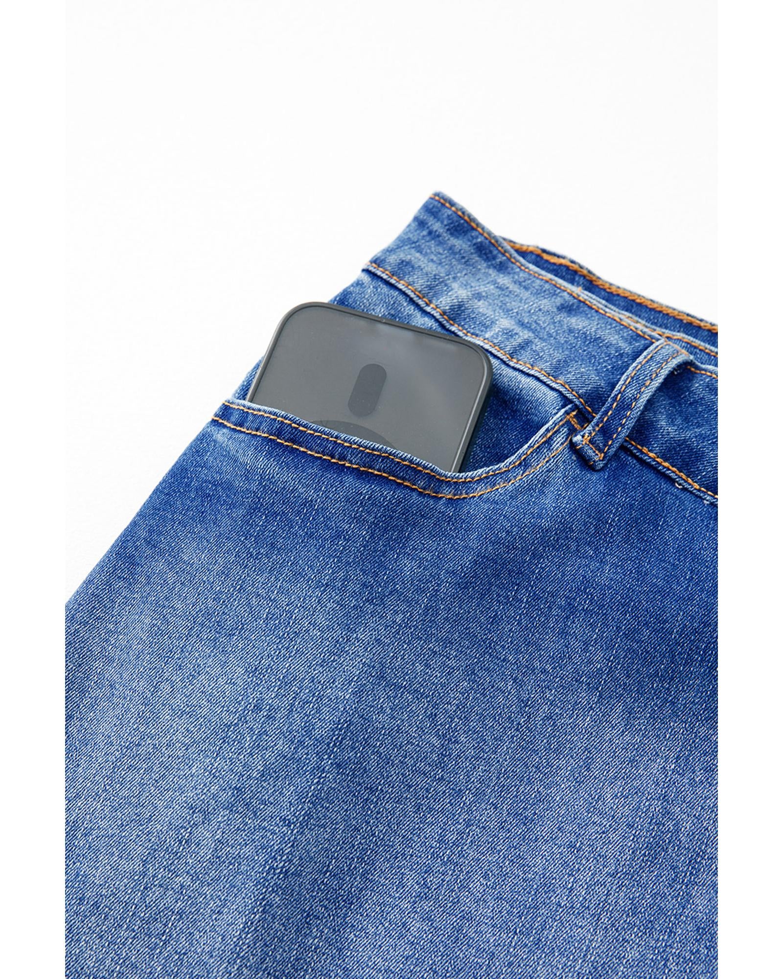 Ashleigh Blue Wrapped Crossed Waist Denim Mini Skirt - L 6