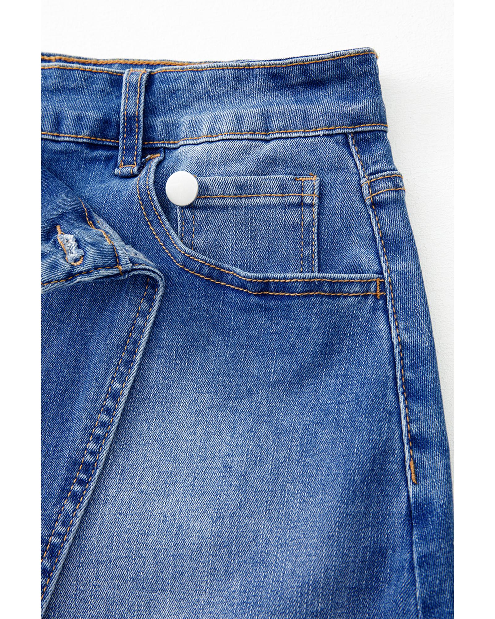 Ashleigh Blue Wrapped Crossed Waist Denim Mini Skirt - XL 8